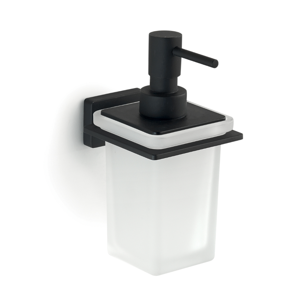 Dosasapone a parete con erogatore in Cromall Gedy modello Atena - Nero Matt by CeramicStore | Lo specialista del tuo bagno