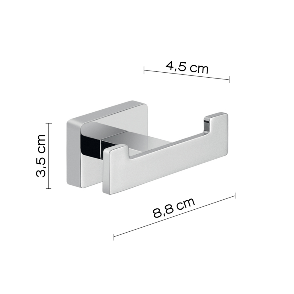 Appendiabiti doppio a parete in Acciaio Inox Gedy modello Atena - Cromato by CeramicStore | Lo specialista del tuo bagno