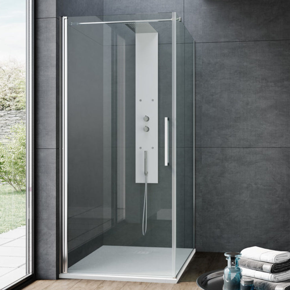 Porta doccia apertura battente reversibile per nicchia da 80 cm modello Beauty in cristallo trasparente 8 mm by CeramicStore | Lo specialista del tuo bagno