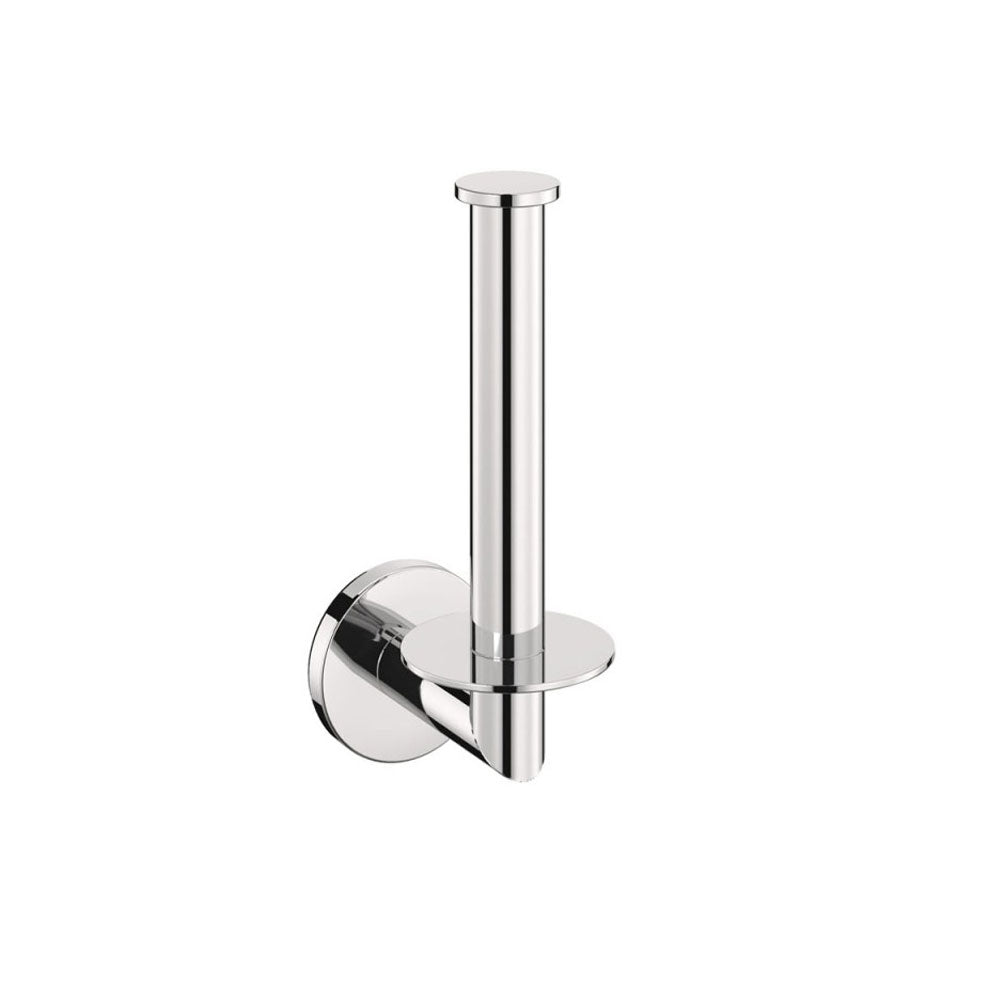 Porta rotolo verticale a muro in ottone cromato della collezione 'Architect s+' by Cosmic