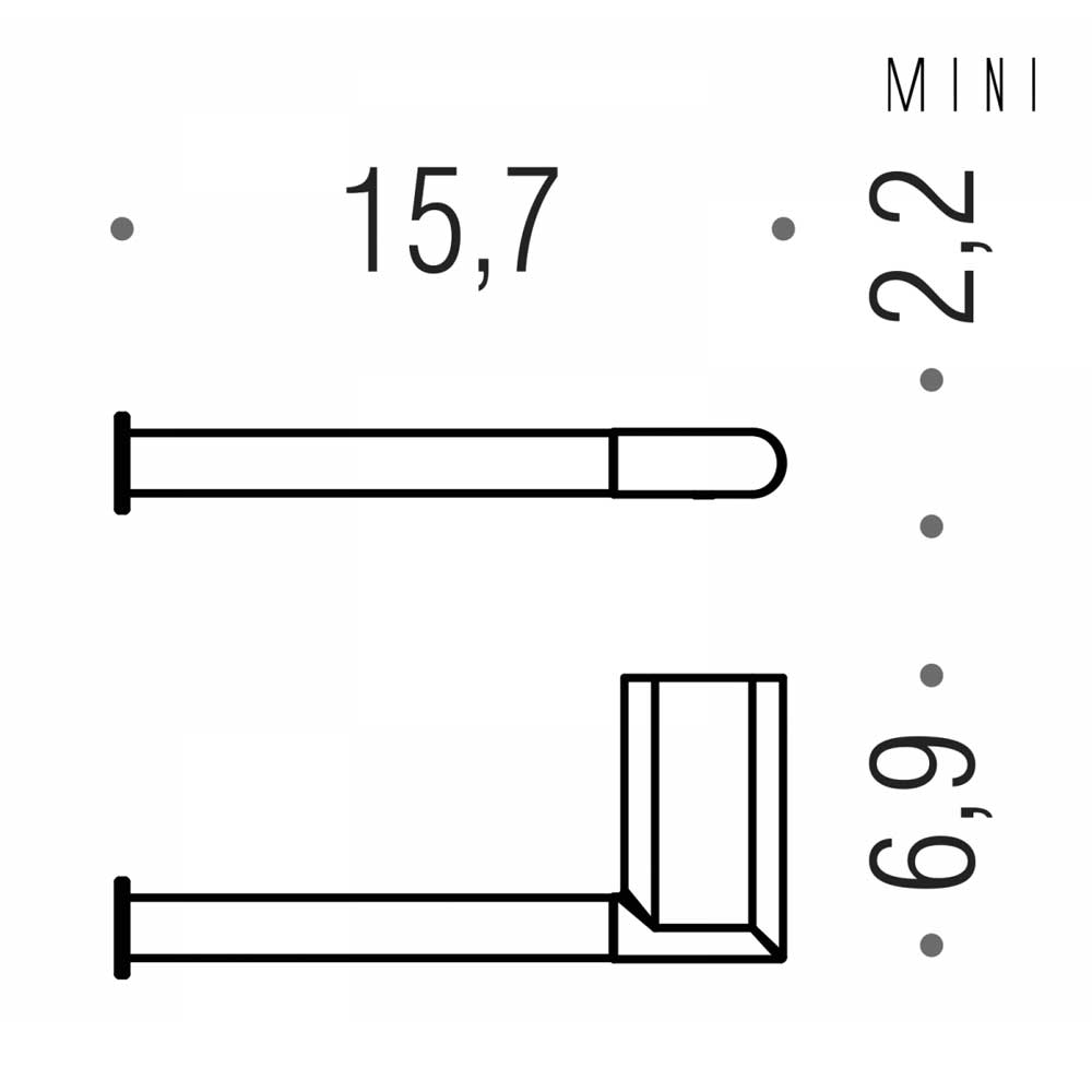 Porta rotolo Sinistro in ottone cromato Colombo Design collezione Mini Con fissaggio a tassello