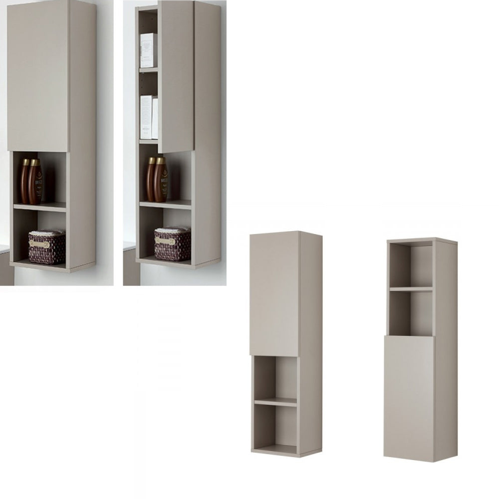 Pensile bagno Shade con anta a chiusura slow-motion e vani a giorno colore tortora by CeramicStore | Lo specialista del tuo bagno