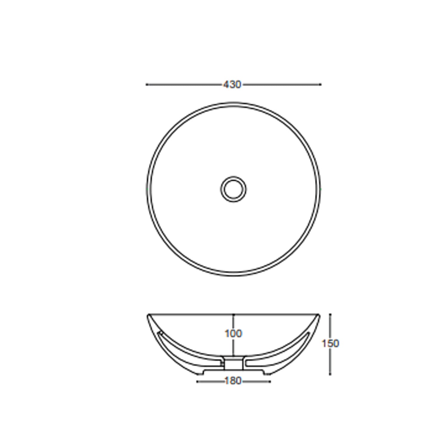 Lavabo da appoggio Althea modello Kassel 43 cm