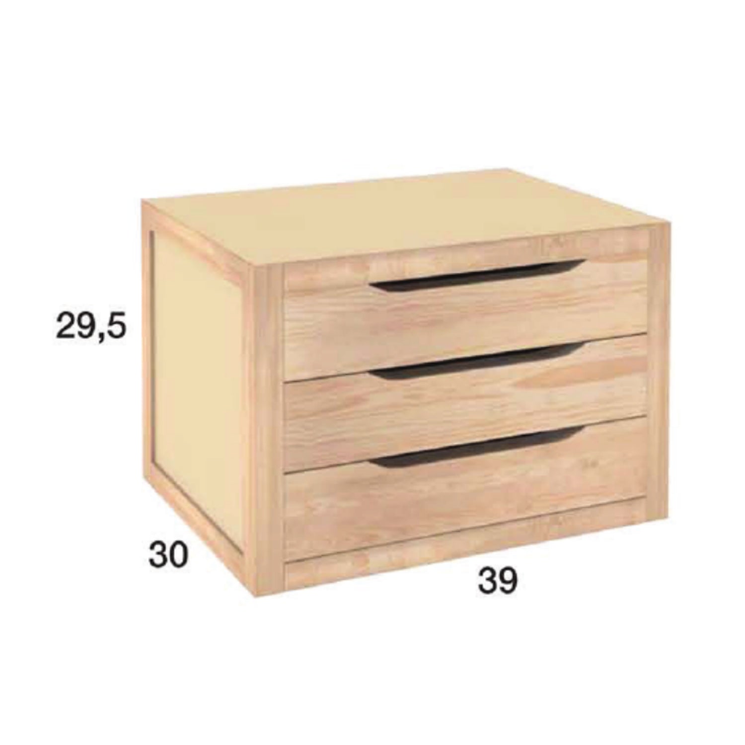 Cassettiera con 3 cassetti in legno di pino massiccio by CeramicStore | Lo specialista del tuo bagno