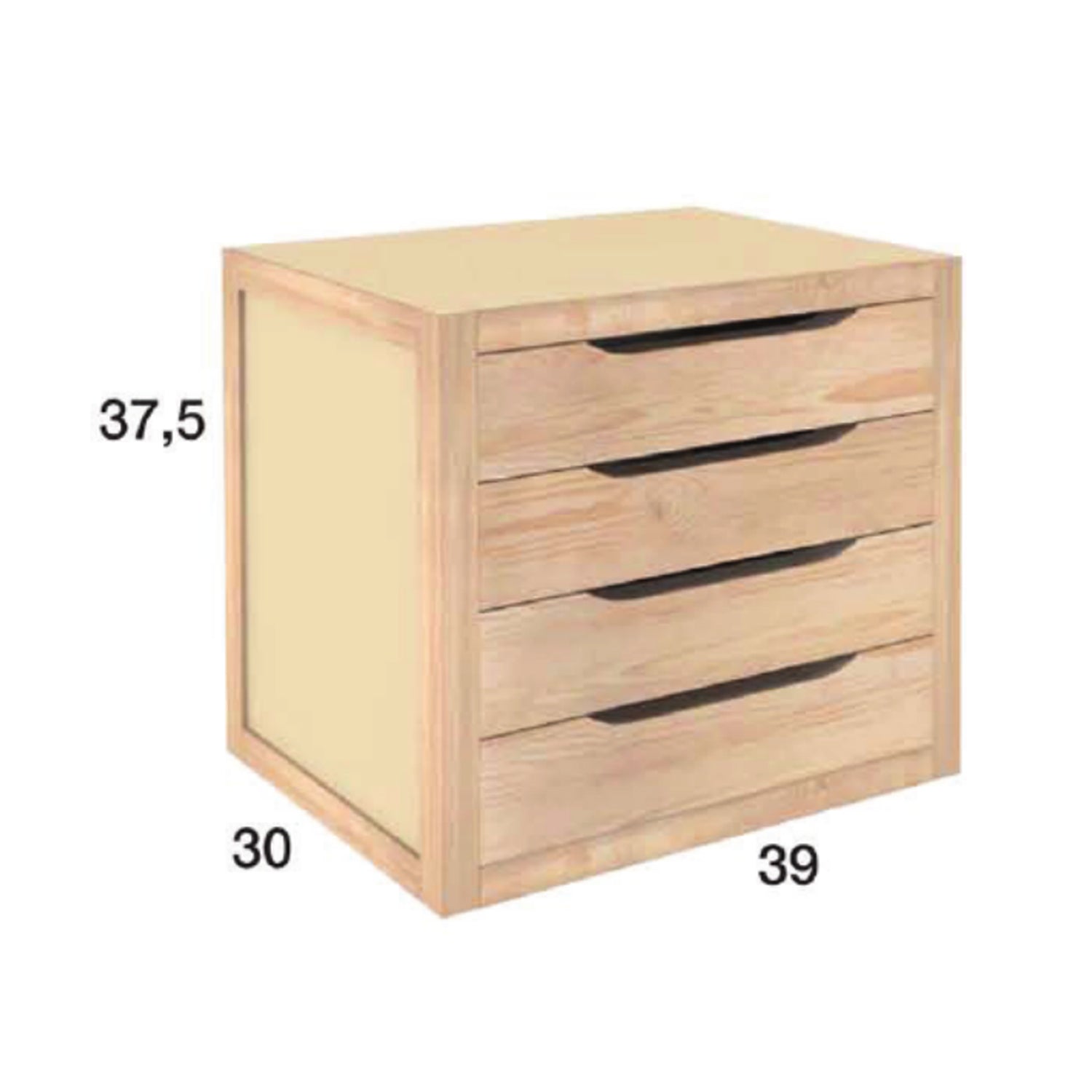 Cassettiera con 4 cassetti in legno di pino massiccio by CeramicStore | Lo specialista del tuo bagno