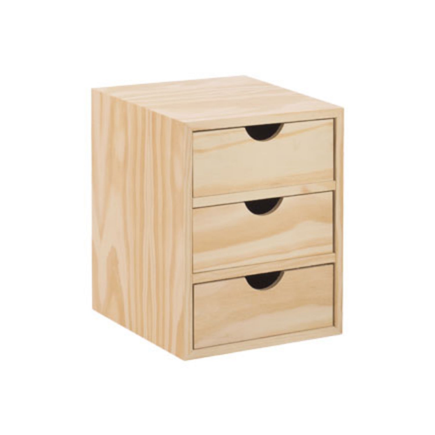 Cassettiera mini con 3 cassetti in legno di pino massiccio - Naturale by CeramicStore | Lo specialista del tuo bagno