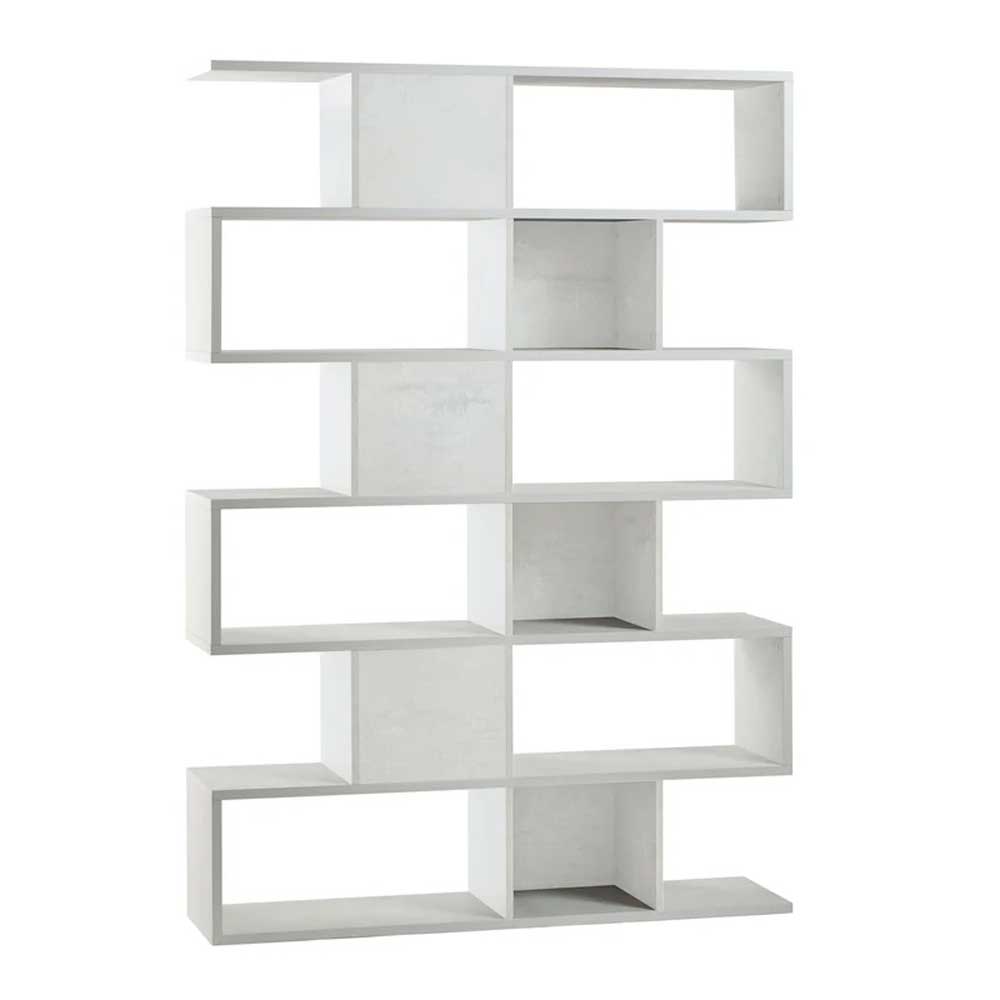 Libreria divisoria a 6 ripiani modulari finitura struttura Ossido Bianco / Frontale Ossido Bianco by Sarmog by CeramicStore | Lo specialista del tuo bagno