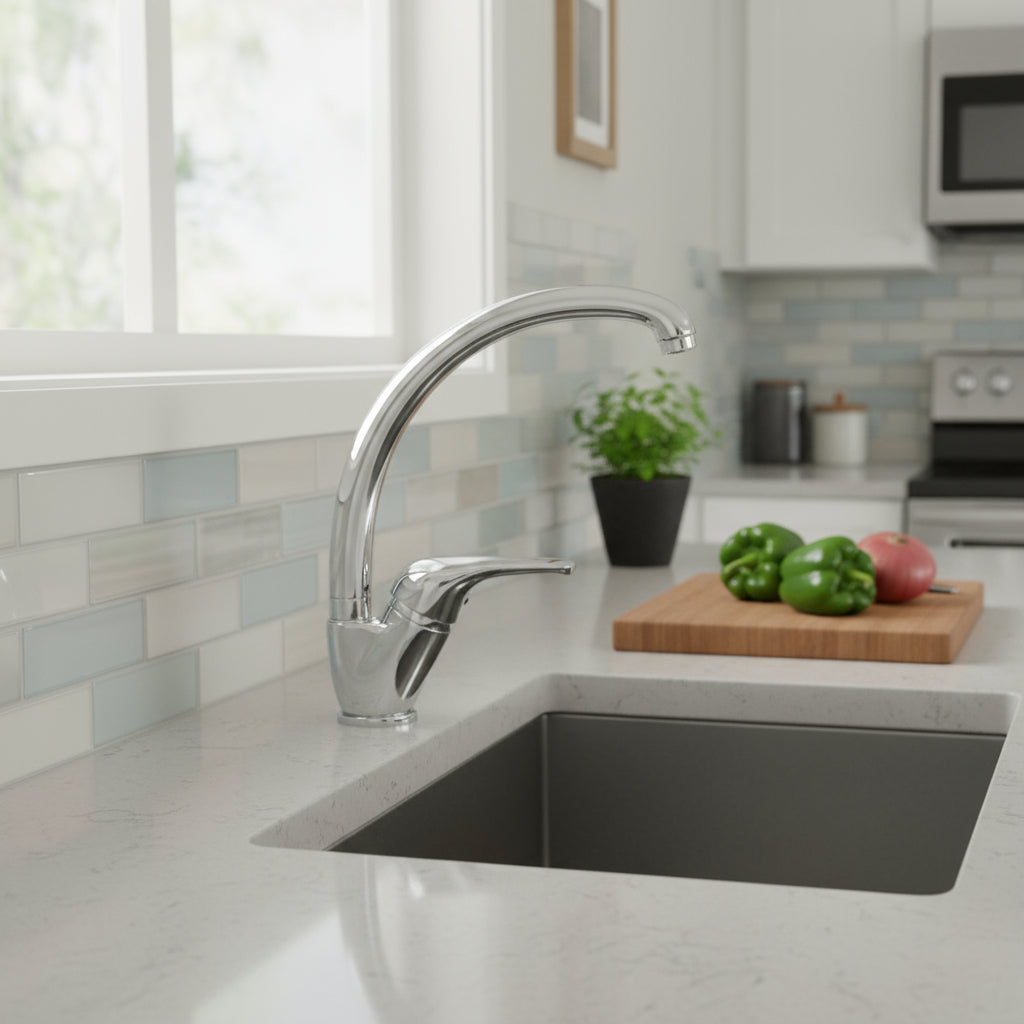 Miscelatore monocomando lavabo cucina con bocca girevole cromato by CeramicStore | Lo specialista del tuo bagno