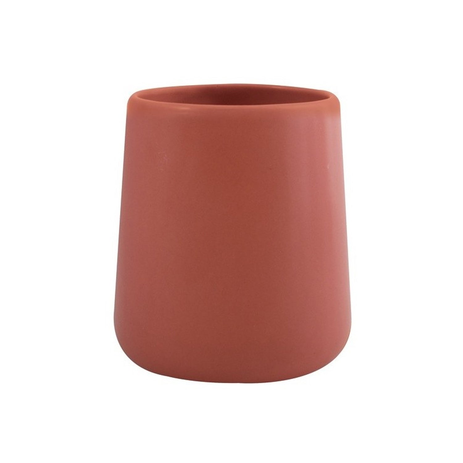 Tendance Bicchiere Rotondo In Poliresina Effetto Terracotta 7x9.5 Cm