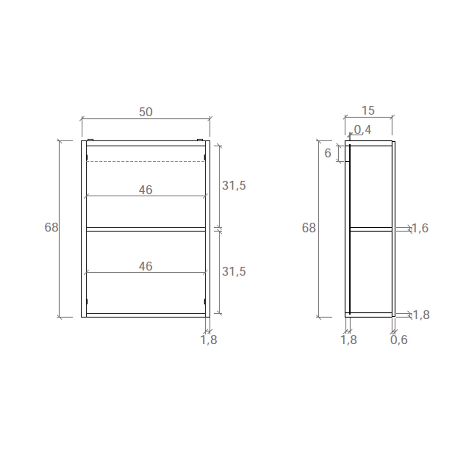 Specchio contenitore 50x15x68 cm con 1 anta Cubi&Co - Bianco lucido by CeramicStore | Lo specialista del tuo bagno