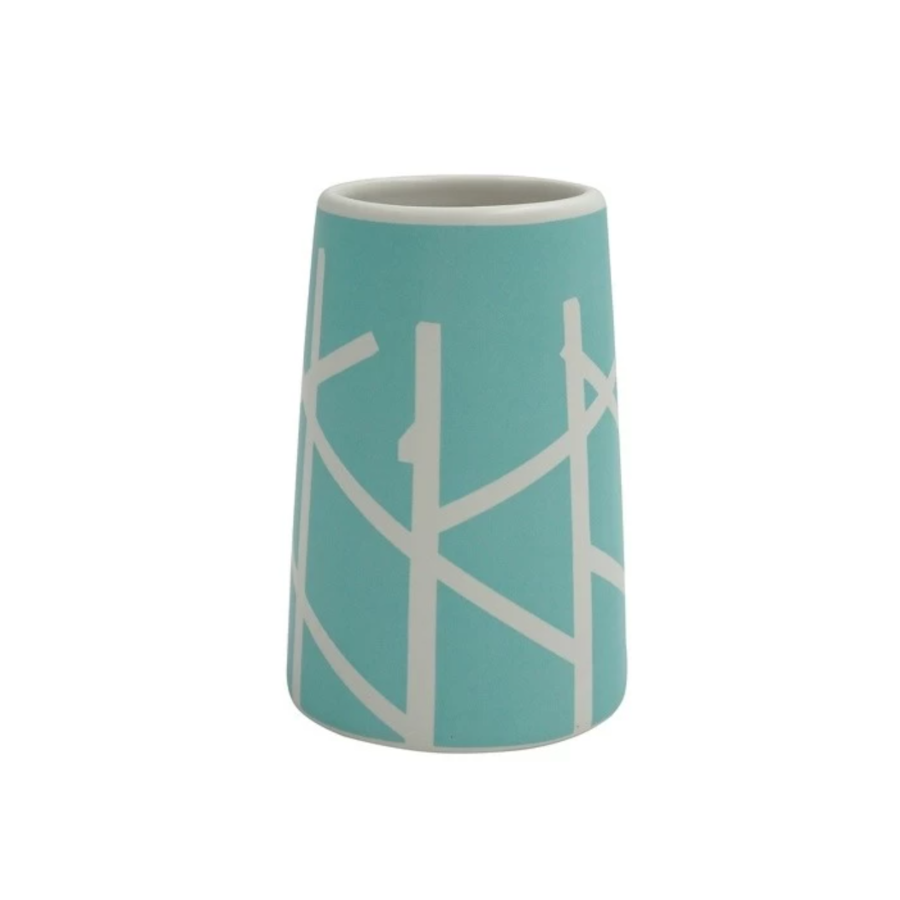 Bicchiere Portaspazzolino in ceramica blu collezione ARBRE
