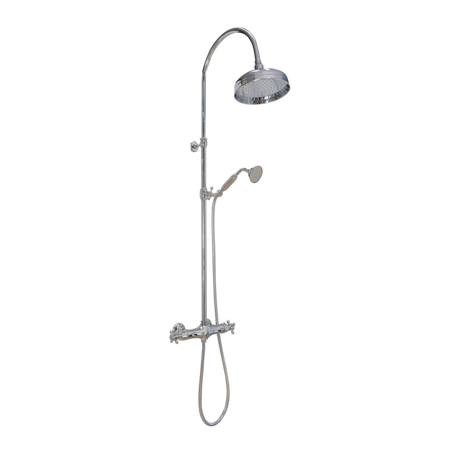 Colonna doccia tonda 2,2cm in ottone con soffione e termostatico TM3S by CeramicStore | Lo specialista del tuo bagno