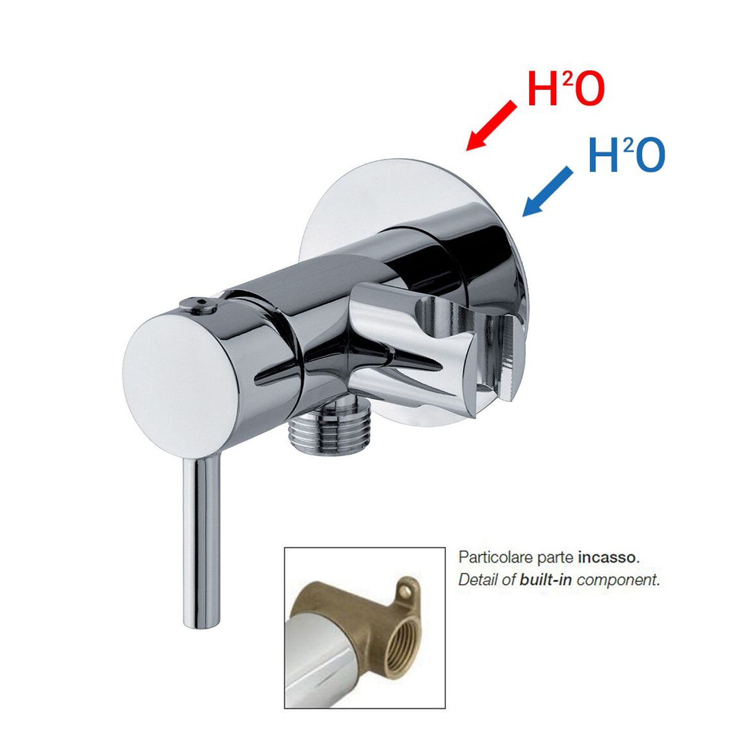 Miscelatore per idroscopino in ottone con supporto doccia attacco 1/2M by CeramicStore | Lo specialista del tuo bagno
