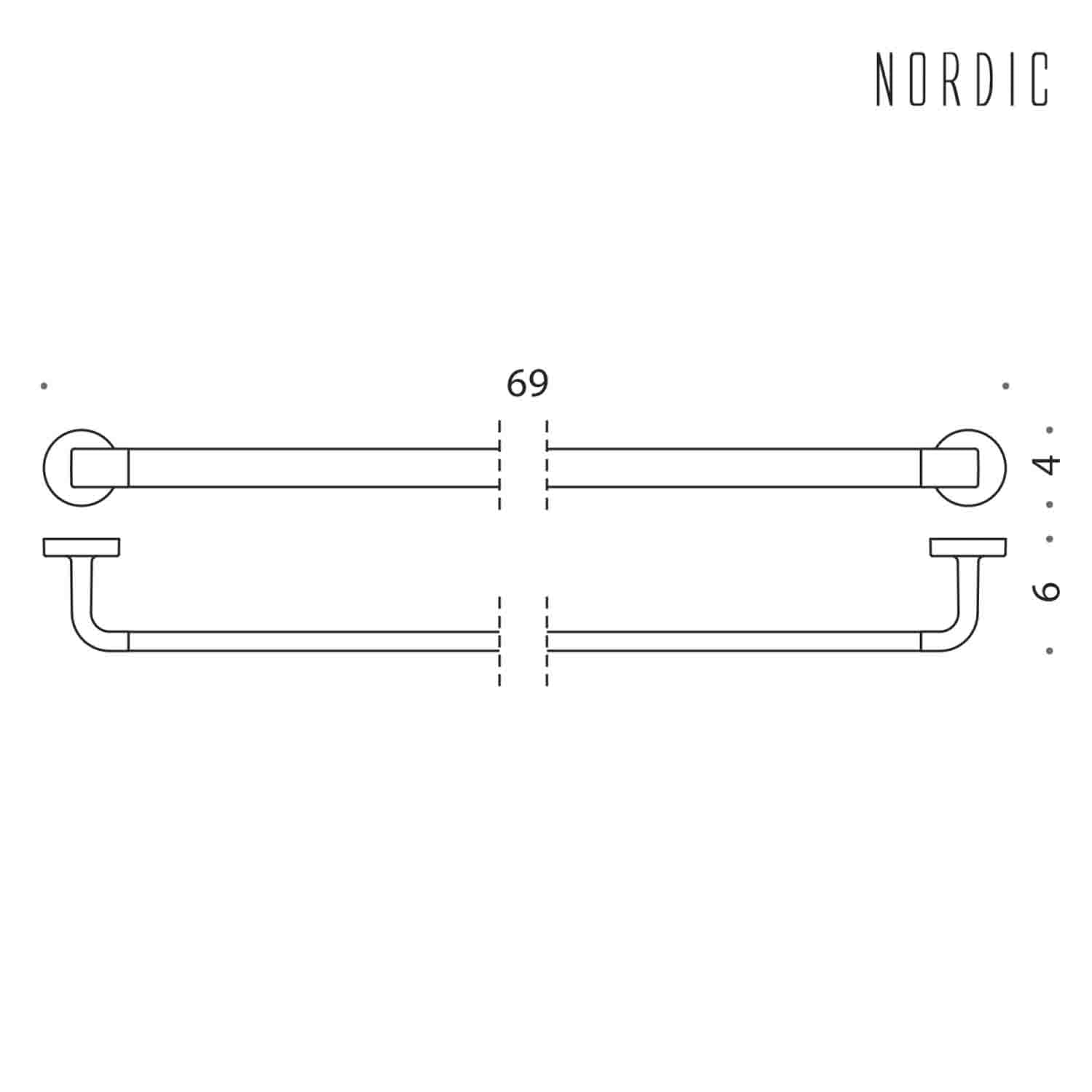 Porta salvietta 69cm in ottone collezione Nordic di Colombo Design by CeramicStore | Lo specialista del tuo bagno