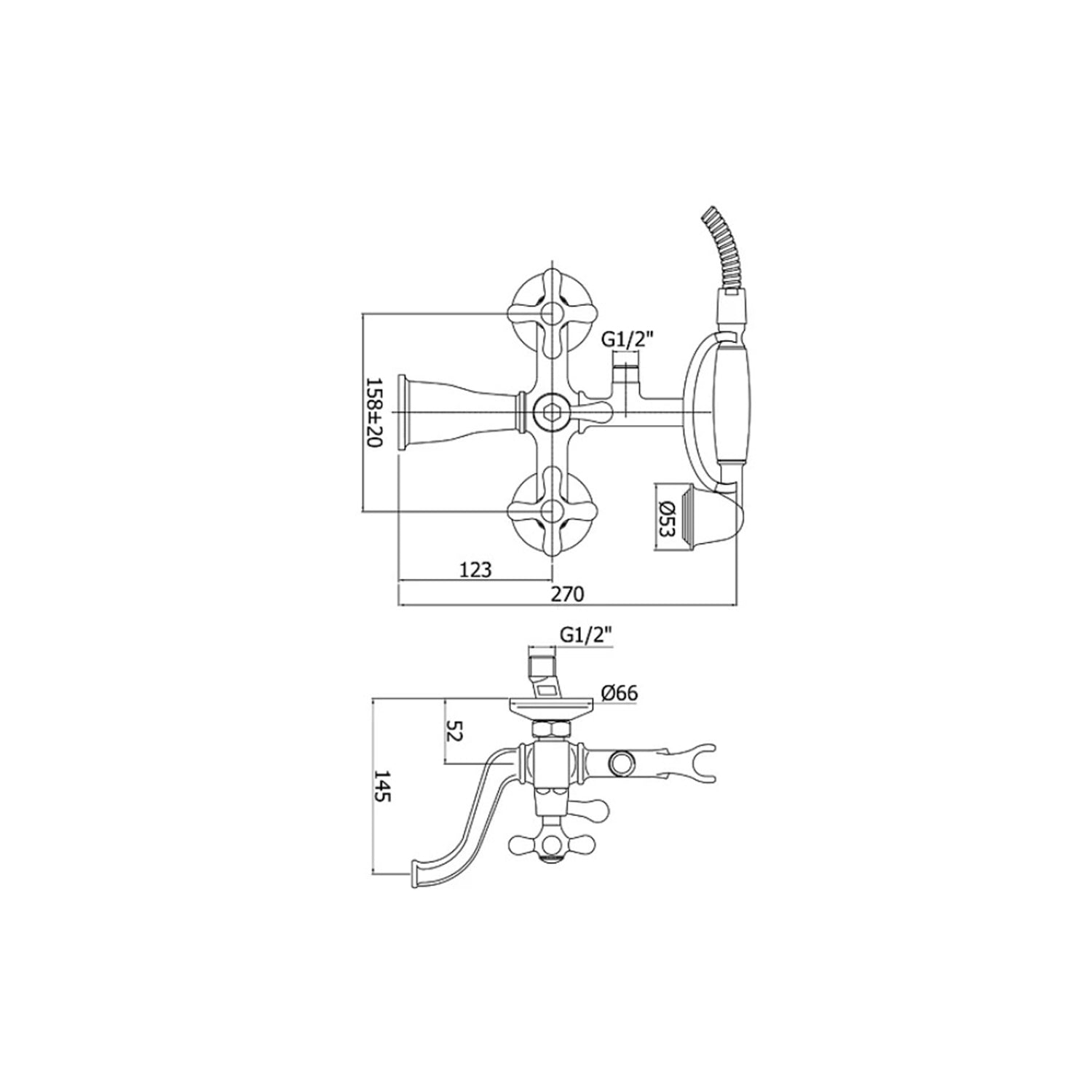 Gruppo vasca/doccia lusso con deviatore Paffoni serie Viola - Cromo/Gold finish