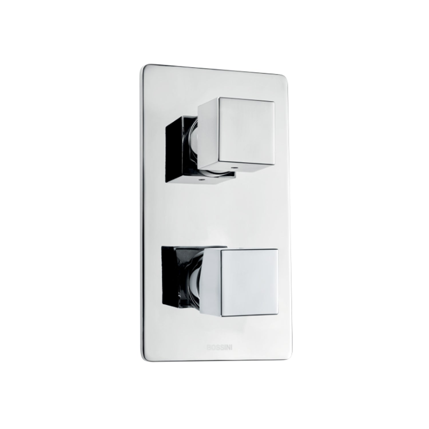 Parti esterne miscelatore monocomando 1/2/3/4/5 vie modello Cube (placca murale e manopole quadre) - Cromo by CeramicStore | Lo specialista del tuo bagno