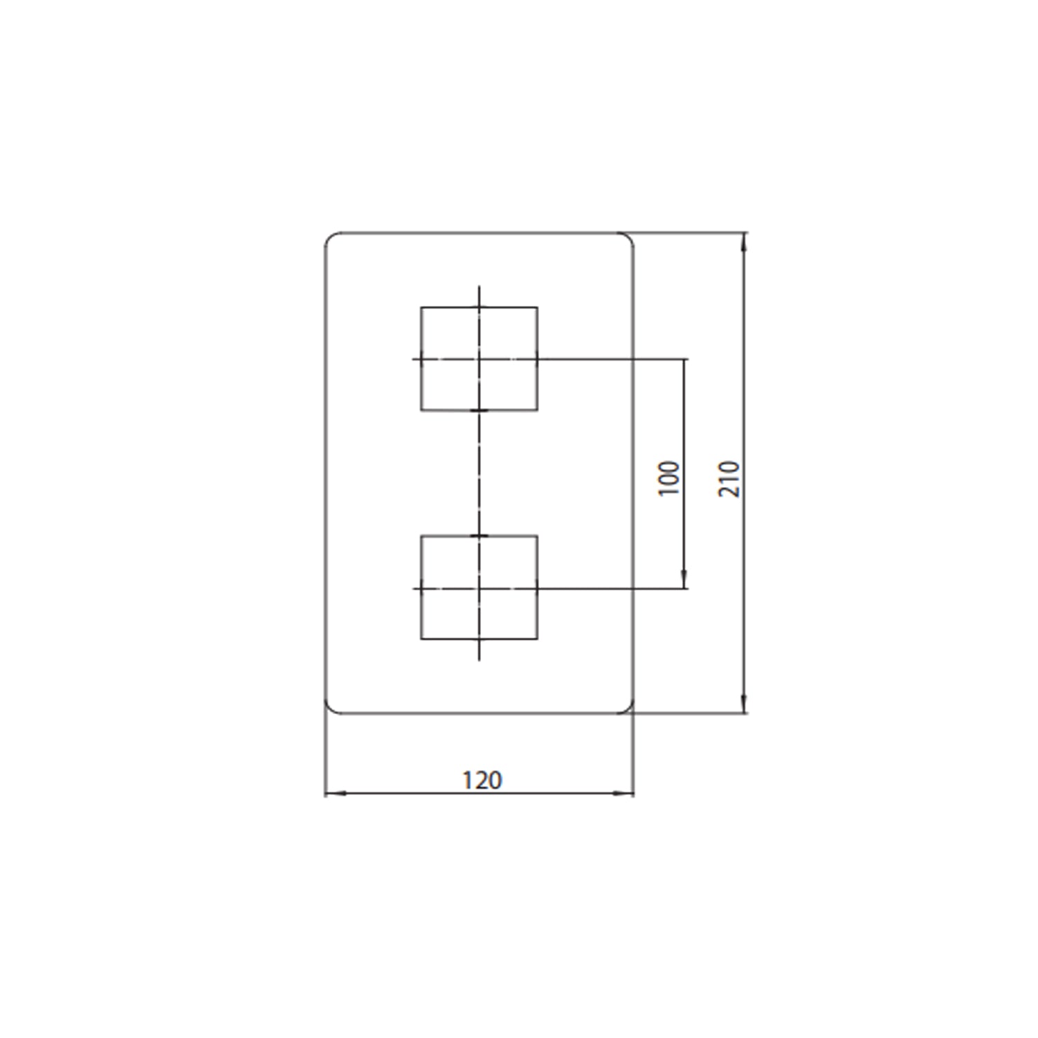 Parti esterne miscelatore monocomando 1/2/3/4/5 vie modello Cube (placca murale e manopole quadre) - Cromo by CeramicStore | Lo specialista del tuo bagno