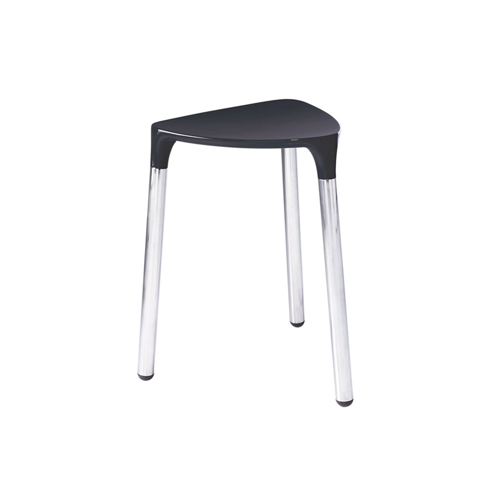 Sgabello Yannis di Gedy in acciaio inox e resine termoplastiche - Nero