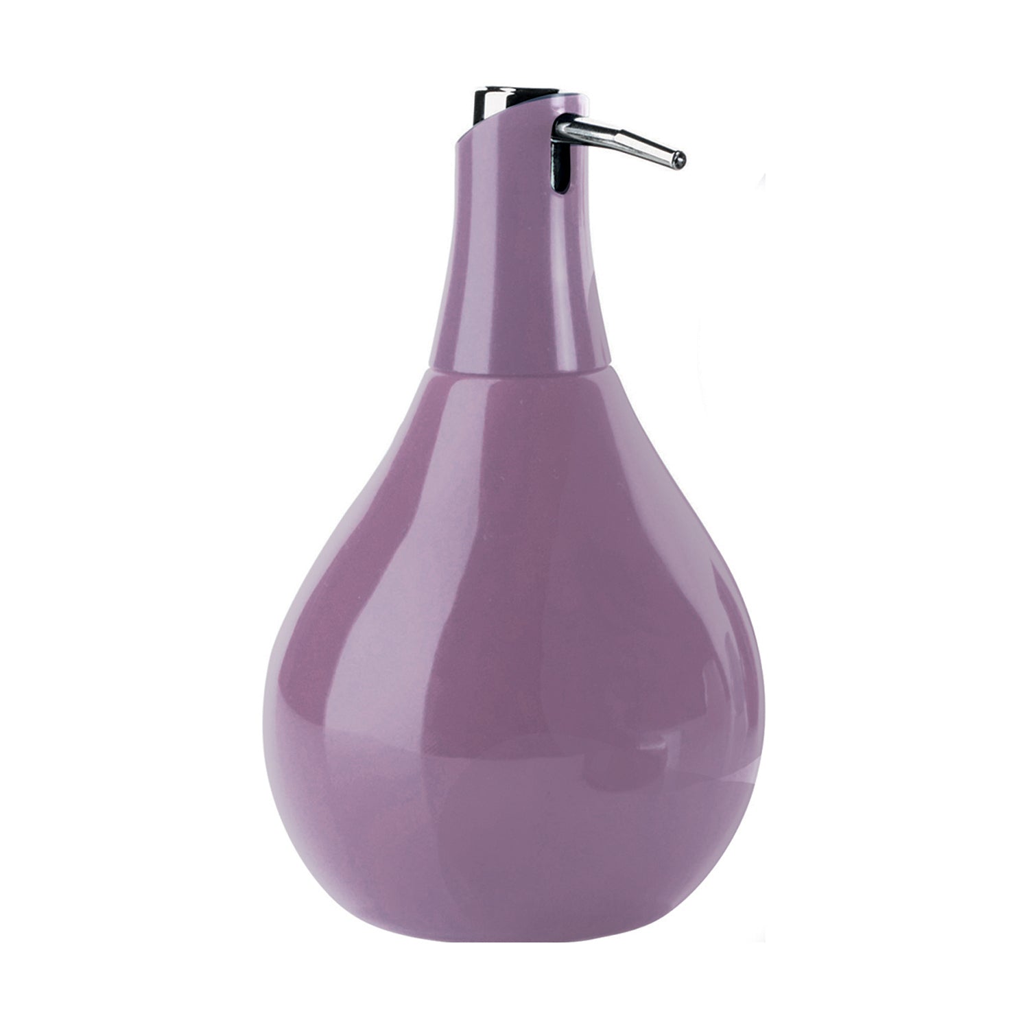 Dispenser sapone in ceramica con erogatore in plastica cromata Gedy modello Azalea - Lilla