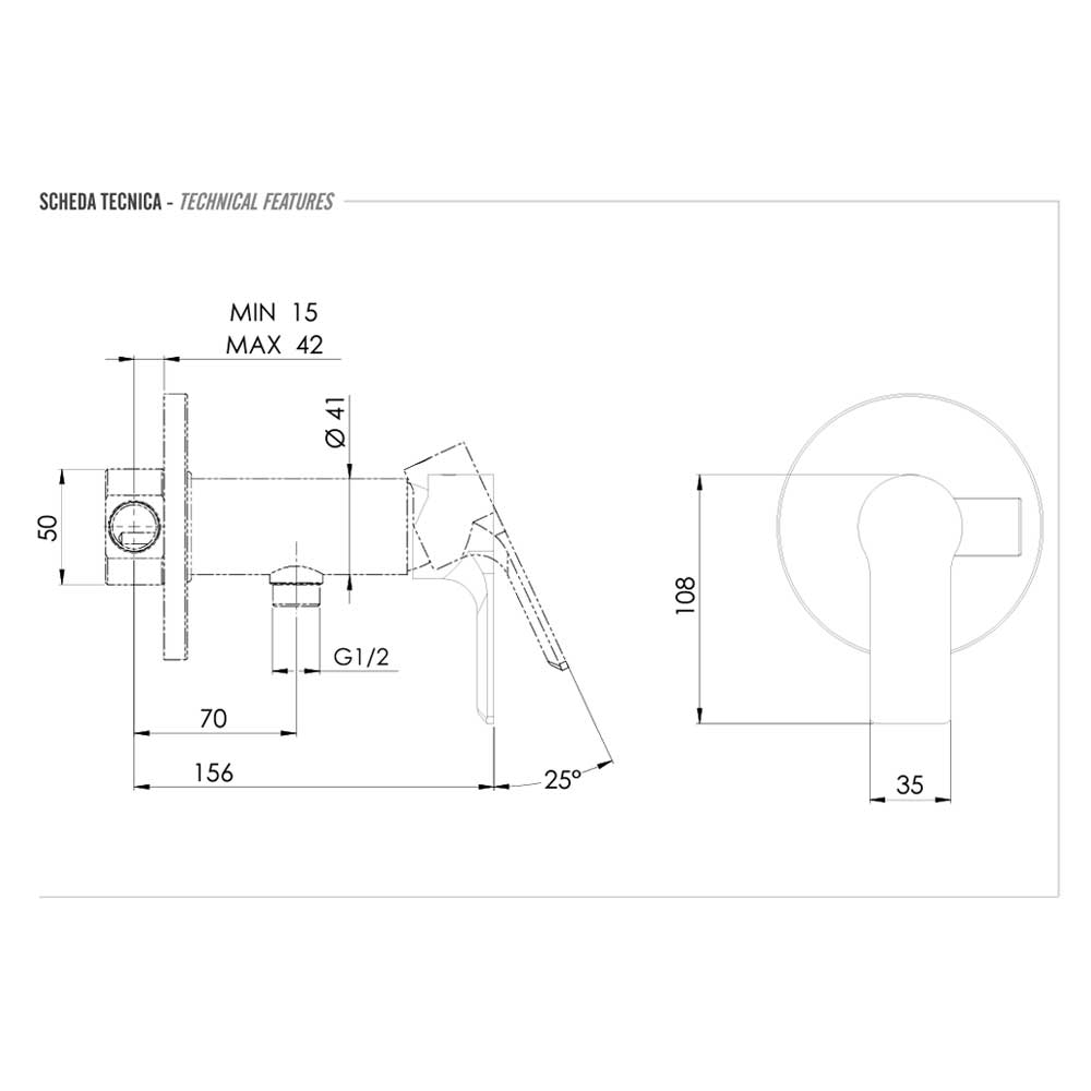 Miscelatore incasso per shut-off su piastra in ottone cromato Energy di Remer Rubinetterie by CeramicStore | Lo specialista del tuo bagno