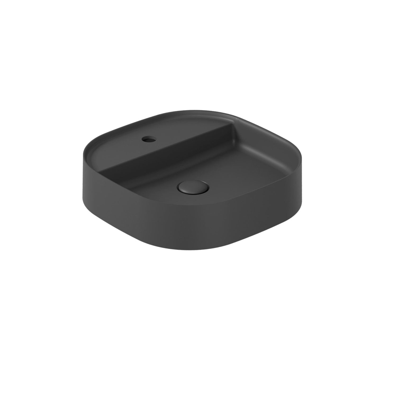 Lavabo da appoggio con angoli stondati serie Smart-B di Ceramica Galassia - Nero matt 45cm