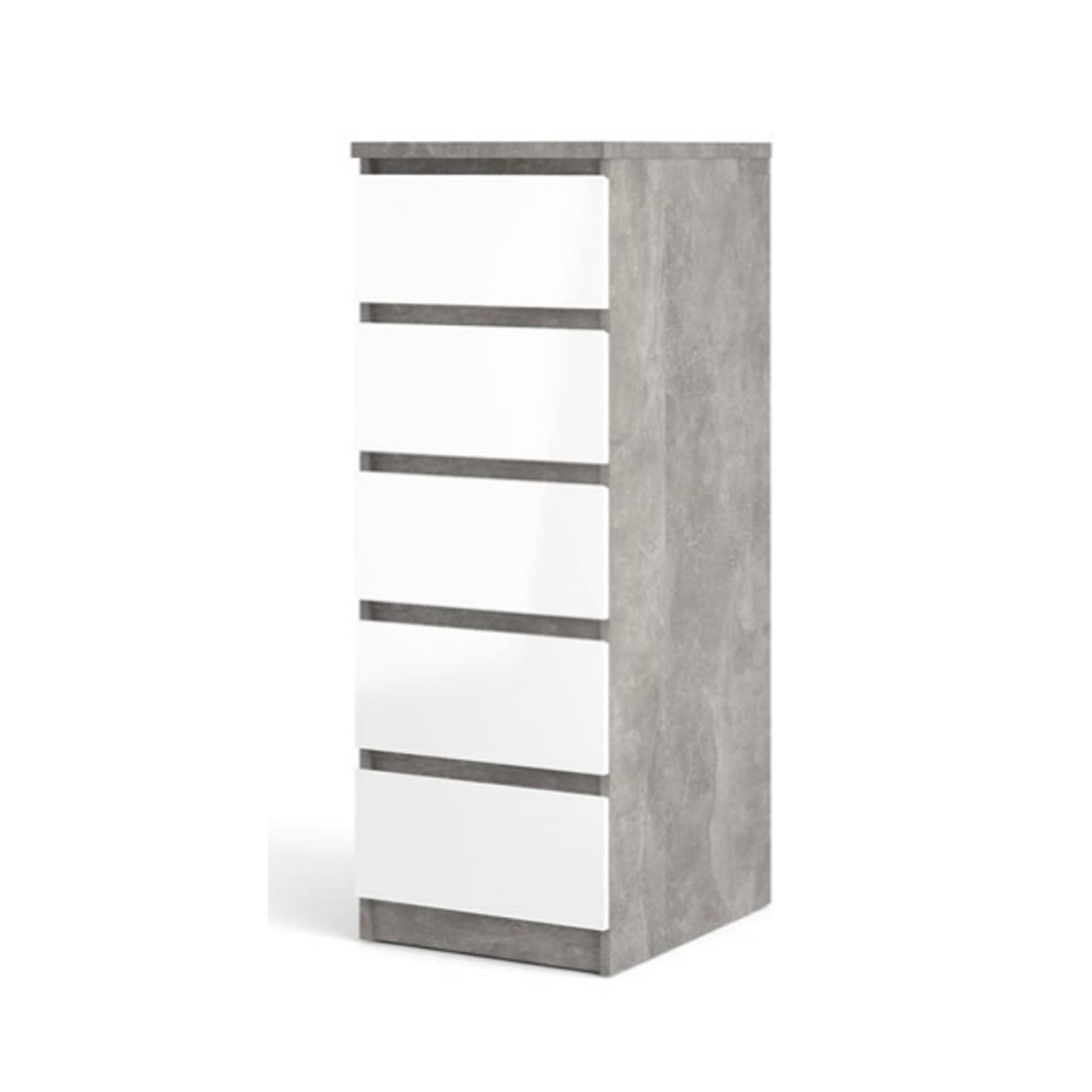 Cassettiera modello Naia Slim con 5 cassetti - Bianco/Cemento by CeramicStore | Lo specialista del tuo bagno