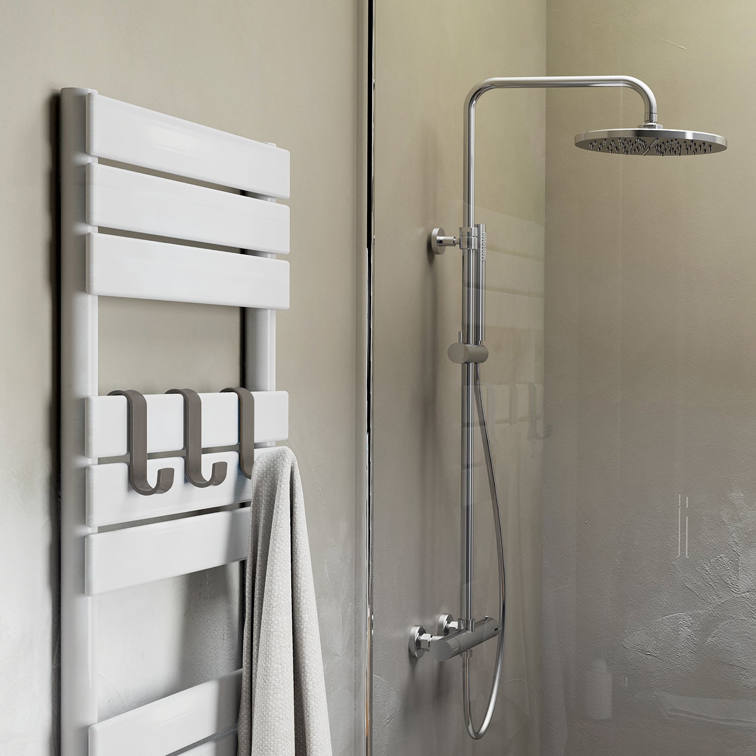Appendiabiti per termoarredo modello Merlino - Tortora by CeramicStore | Lo specialista del tuo bagno