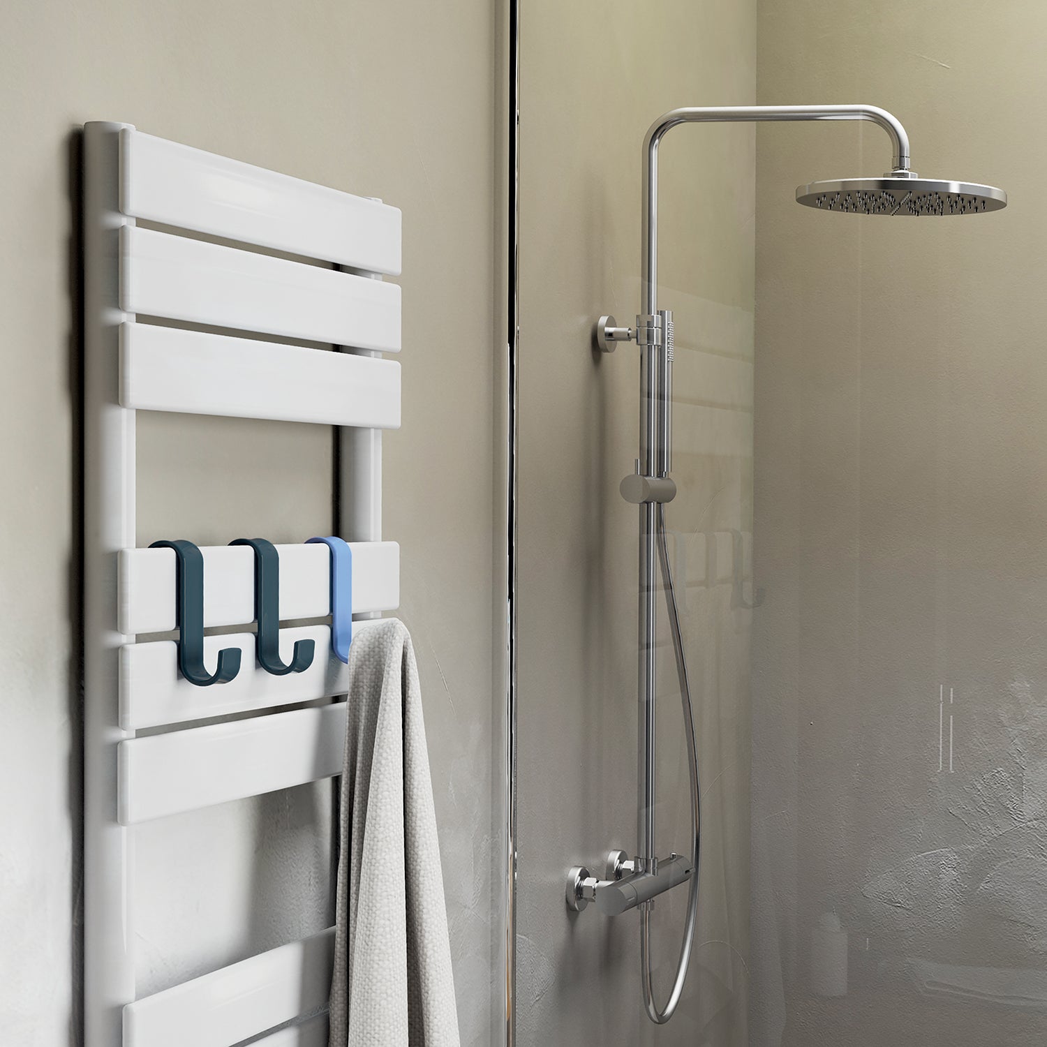 Appendiabiti per termoarredo modello Merlino - Blu petrolio by CeramicStore | Lo specialista del tuo bagno