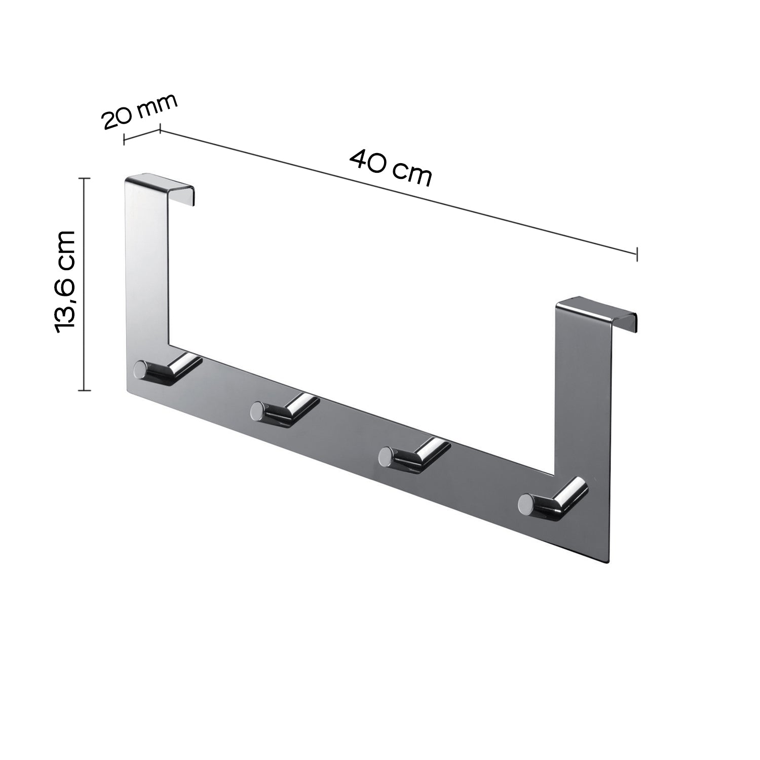 Appendiabiti Morgana multiplo sopraporta da 20 mm - Cromato by CeramicStore | Lo specialista del tuo bagno