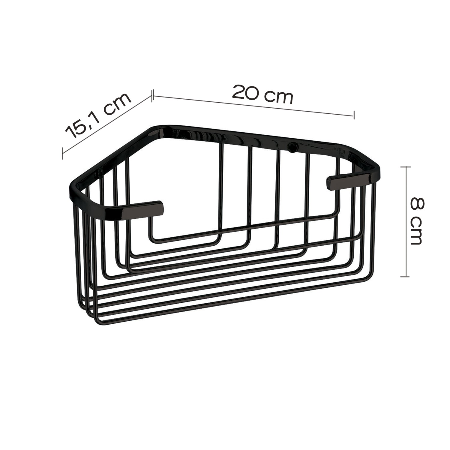 Portaoggetti doccia angolare modello Augustus di Gedy - Nero Matt by CeramicStore | Lo specialista del tuo bagno