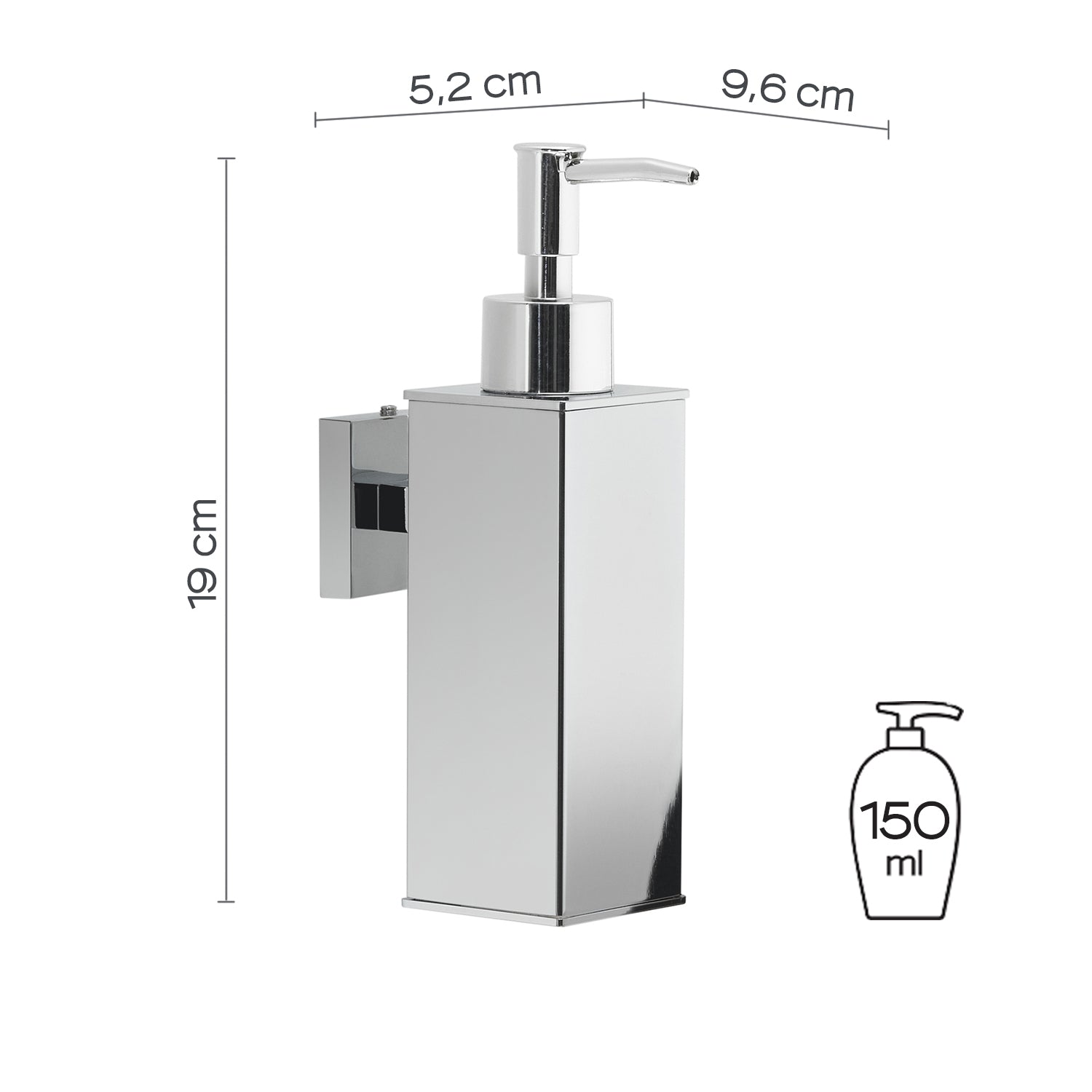 Dosasapone squadrato modello Seal di Gedy in Acciaio Inox AISI 304 - Cromato by CeramicStore | Lo specialista del tuo bagno