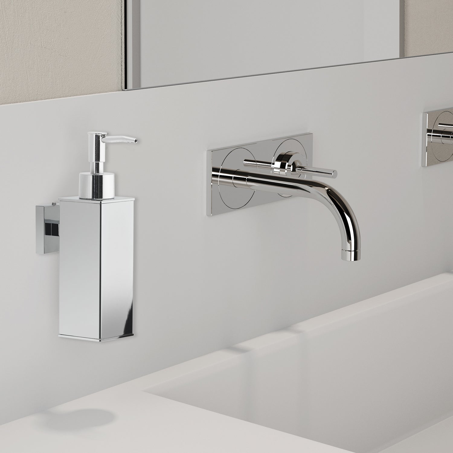 Dosasapone squadrato modello Seal di Gedy in Acciaio Inox AISI 304 - Cromato by CeramicStore | Lo specialista del tuo bagno