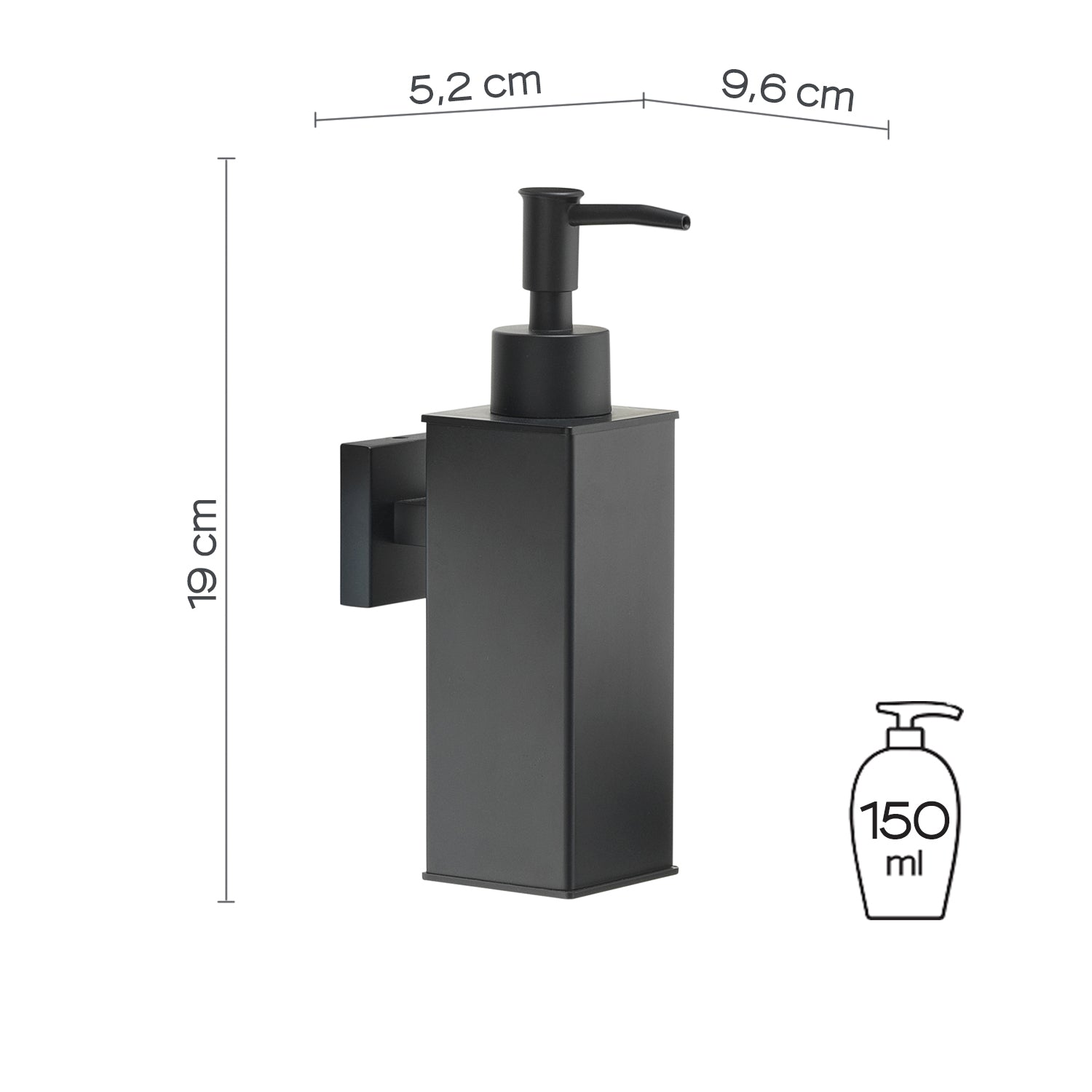 Dosasapone squadrato modello Seal di Gedy in Acciaio Inox AISI 304 - Nero Matt by CeramicStore | Lo specialista del tuo bagno