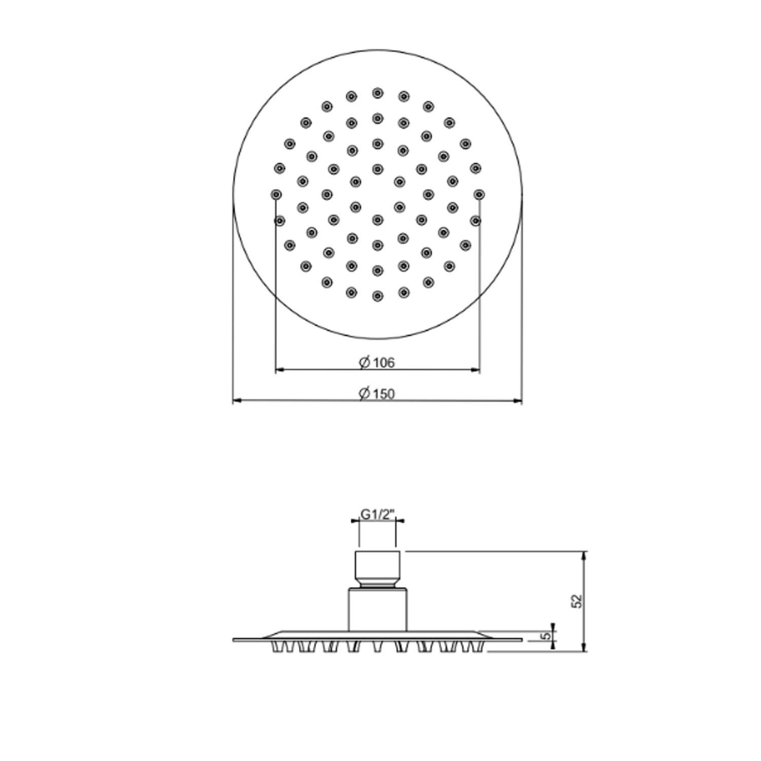 Soffione tondo modello Don diametro 15 cm inox cromato by CeramicStore | Lo specialista del tuo bagno