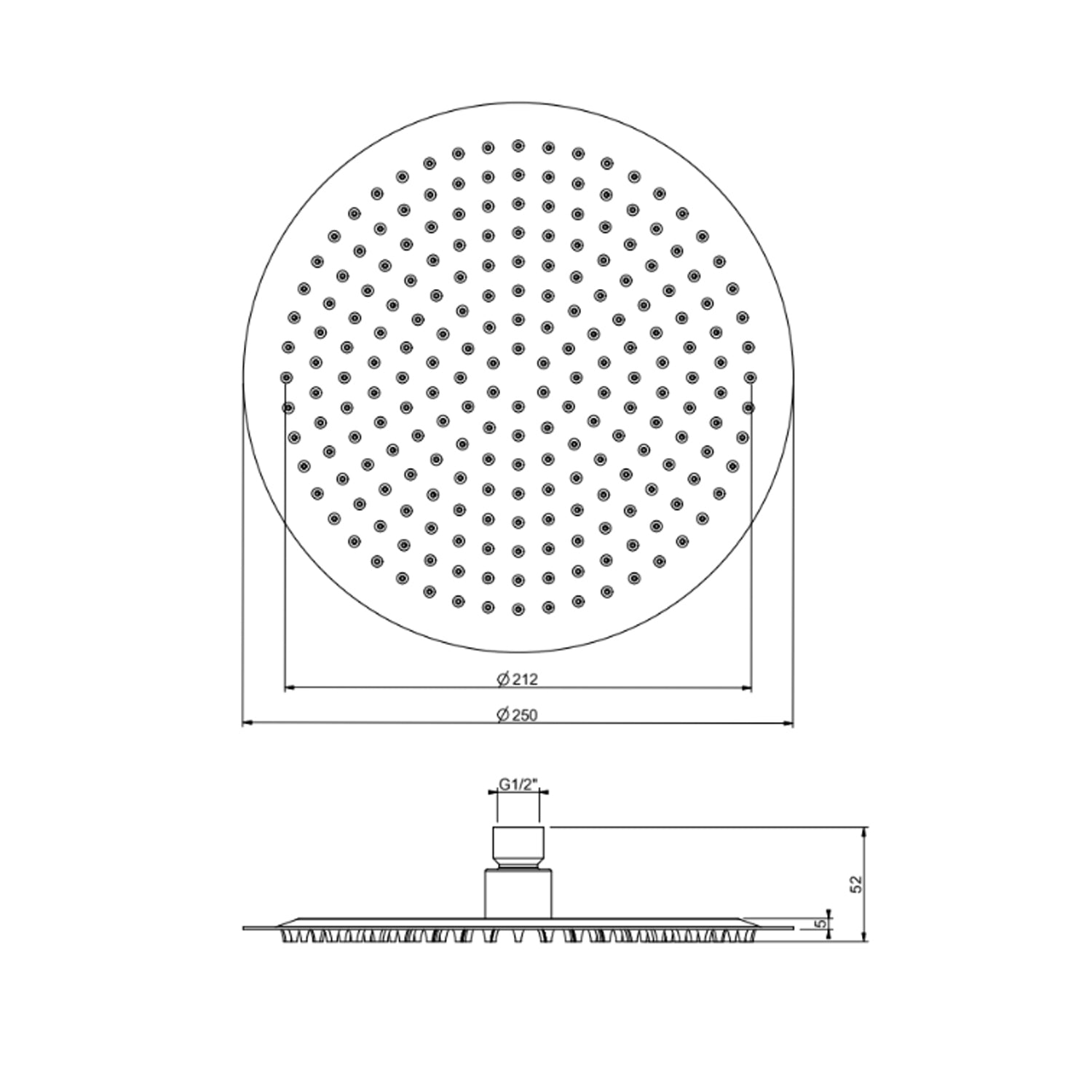 Set doccia con soffione tondo 25 cm e doccino cromato Collezione Premium Shower by CeramicStore | Lo specialista del tuo bagno