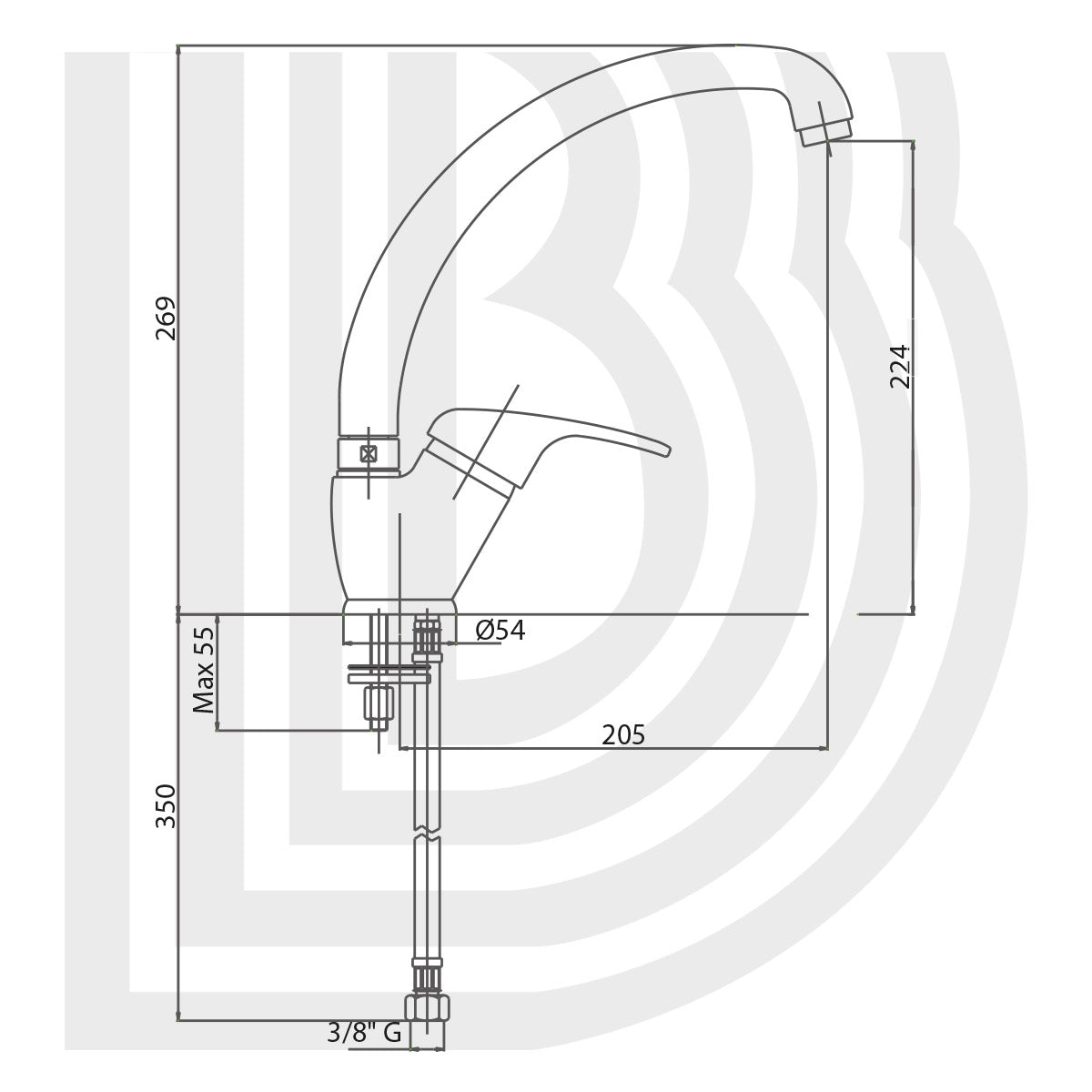 Miscelatore monocomando lavabo cucina con bocca girevole nero opaco by CeramicStore | Lo specialista del tuo bagno