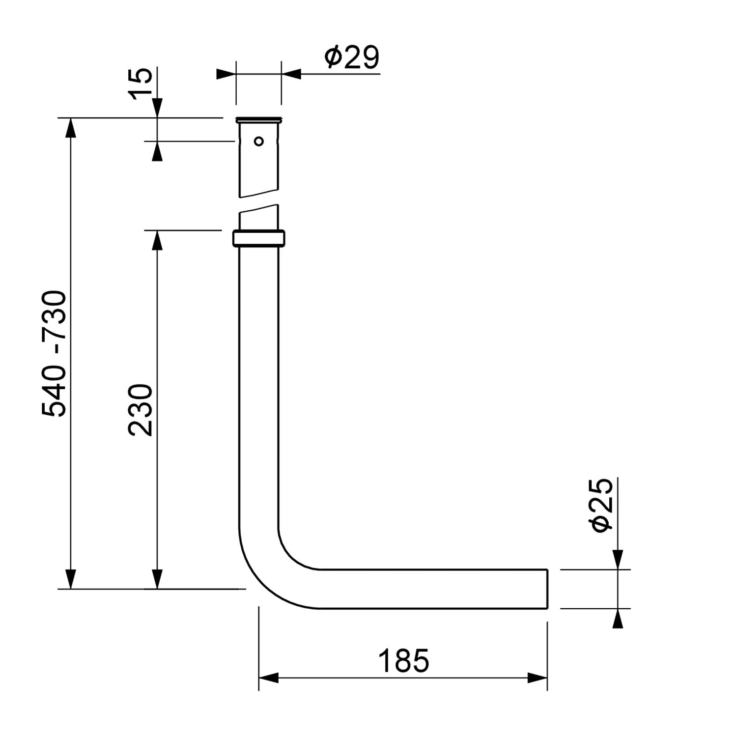 Tubo regolabile a L diam.25 di MCM per flussometro incasso by CeramicStore | Lo specialista del tuo bagno
