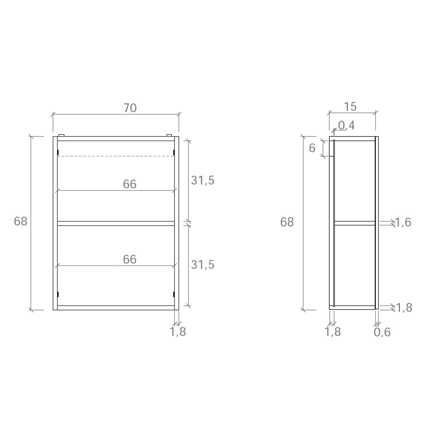 Specchio contenitore 70x15x68 cm con 2 ante Cubi&Co - Bianco lucido by CeramicStore | Lo specialista del tuo bagno