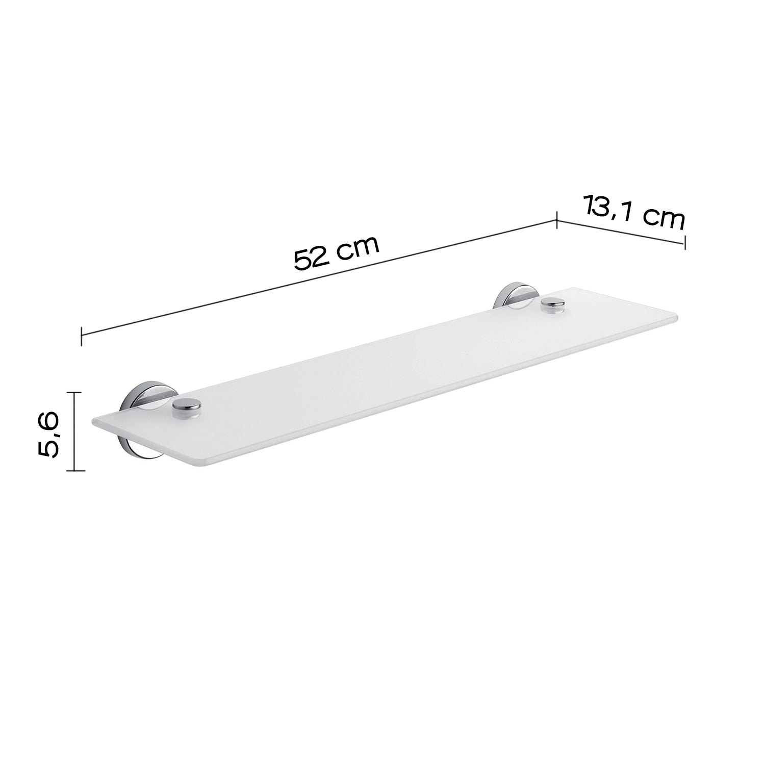 Mensola 55 cm in Acciaio Inox e Cromall Gedy serie Felce - Cromato