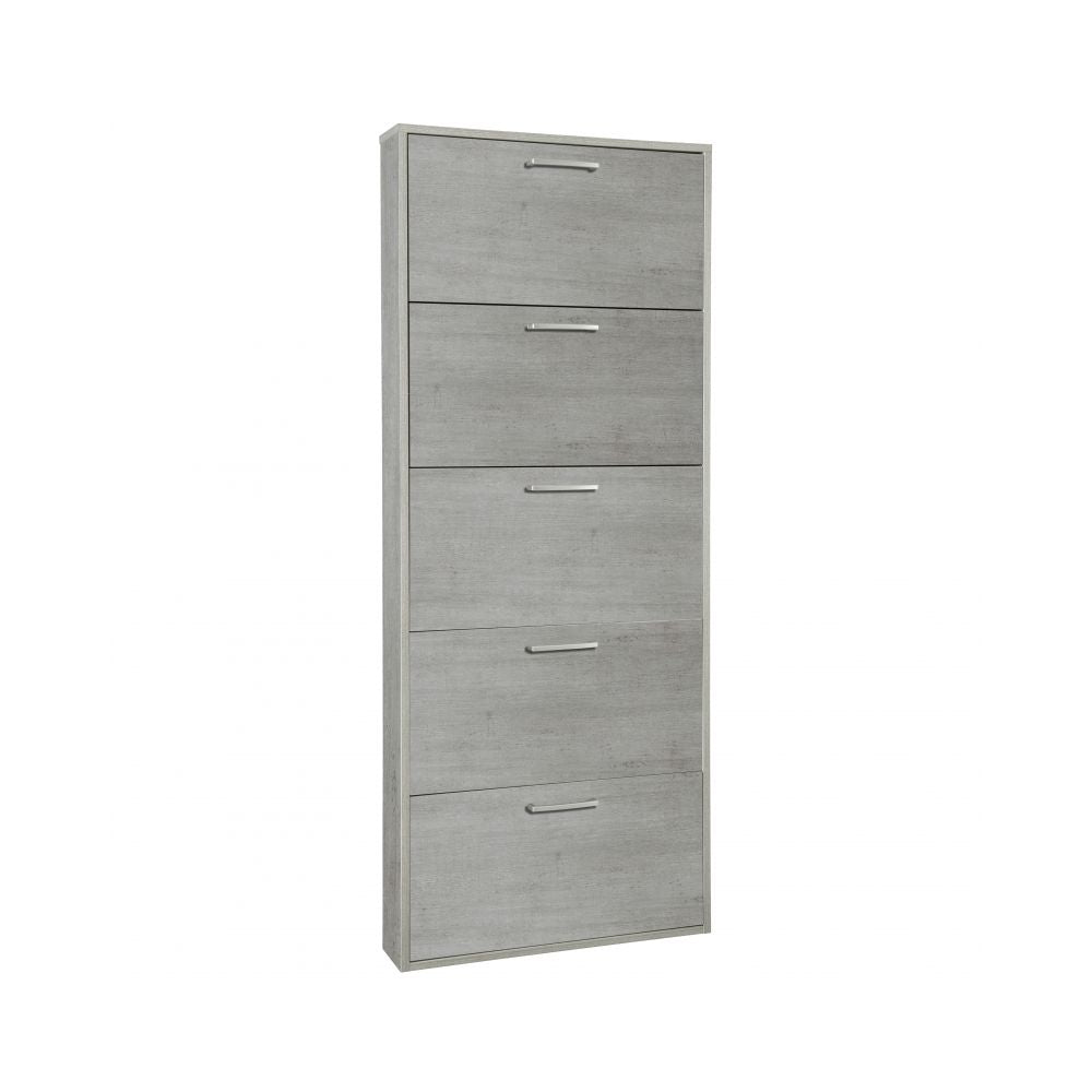 Scarpiera con 5 ante a ribalta in pannelli ecologici color cemento cm 65x15x164h by CeramicStore | Lo specialista del tuo bagno