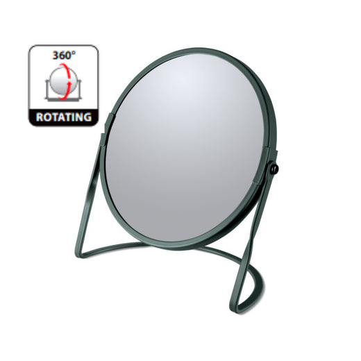 Specchio ingranditore da tavolo su base in acciaio modello Akira colore verde scuro by CeramicStore | Lo specialista del tuo bagno