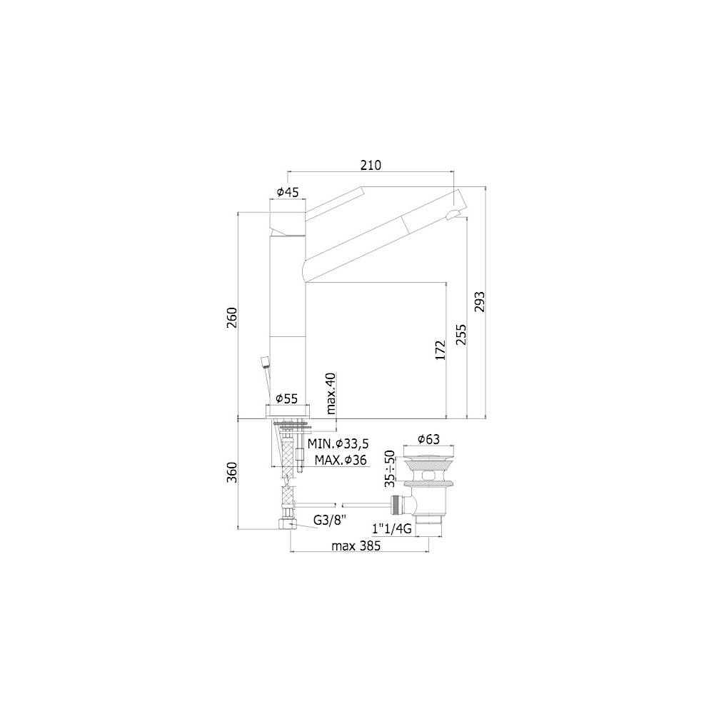 VERSIONE OUTLET - Miscelatore lavabo canna lunga con prolunga serie Birillo cromato di Paffoni by CeramicStore | Lo specialista del tuo bagno