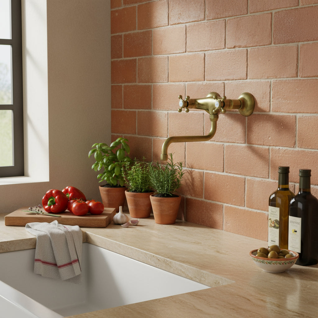 Gruppo lavello a doppia leva cucina a parete serie Iris modello IRV161BR Bronzo Paffoni by CeramicStore | Lo specialista del tuo bagno