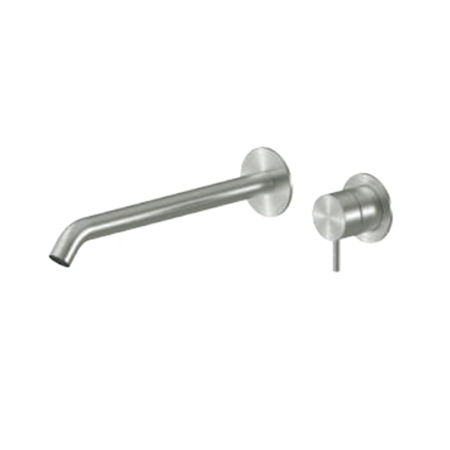 Miscelatore monocomando lavabo murale serie RubiFlux serie Azzurro canna 25 cm - Acciaio Satinato by CeramicStore | Lo specialista del tuo bagno