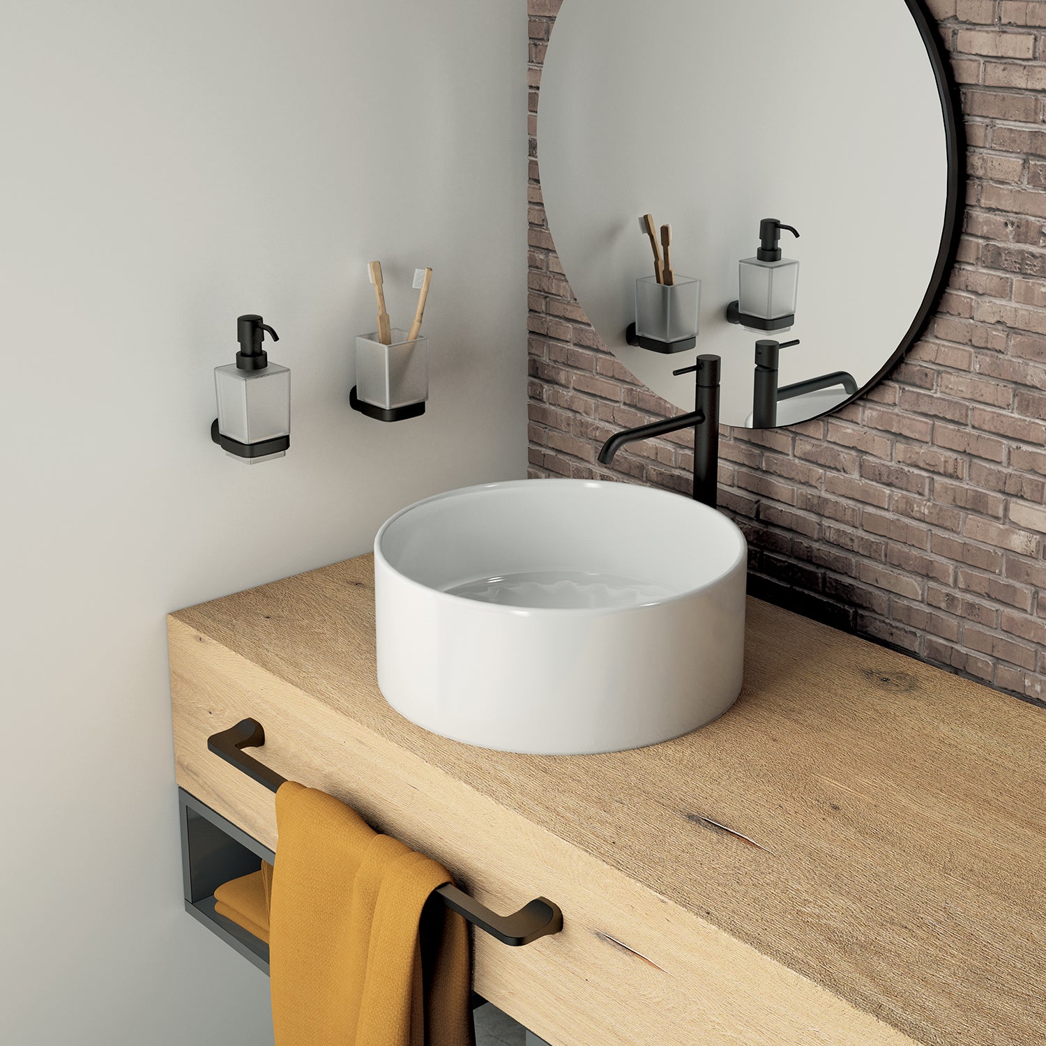 Porta asciugamani 35 cm in Acciaio Inox Gedy serie Stelvio - Nero Matt by CeramicStore | Lo specialista del tuo bagno