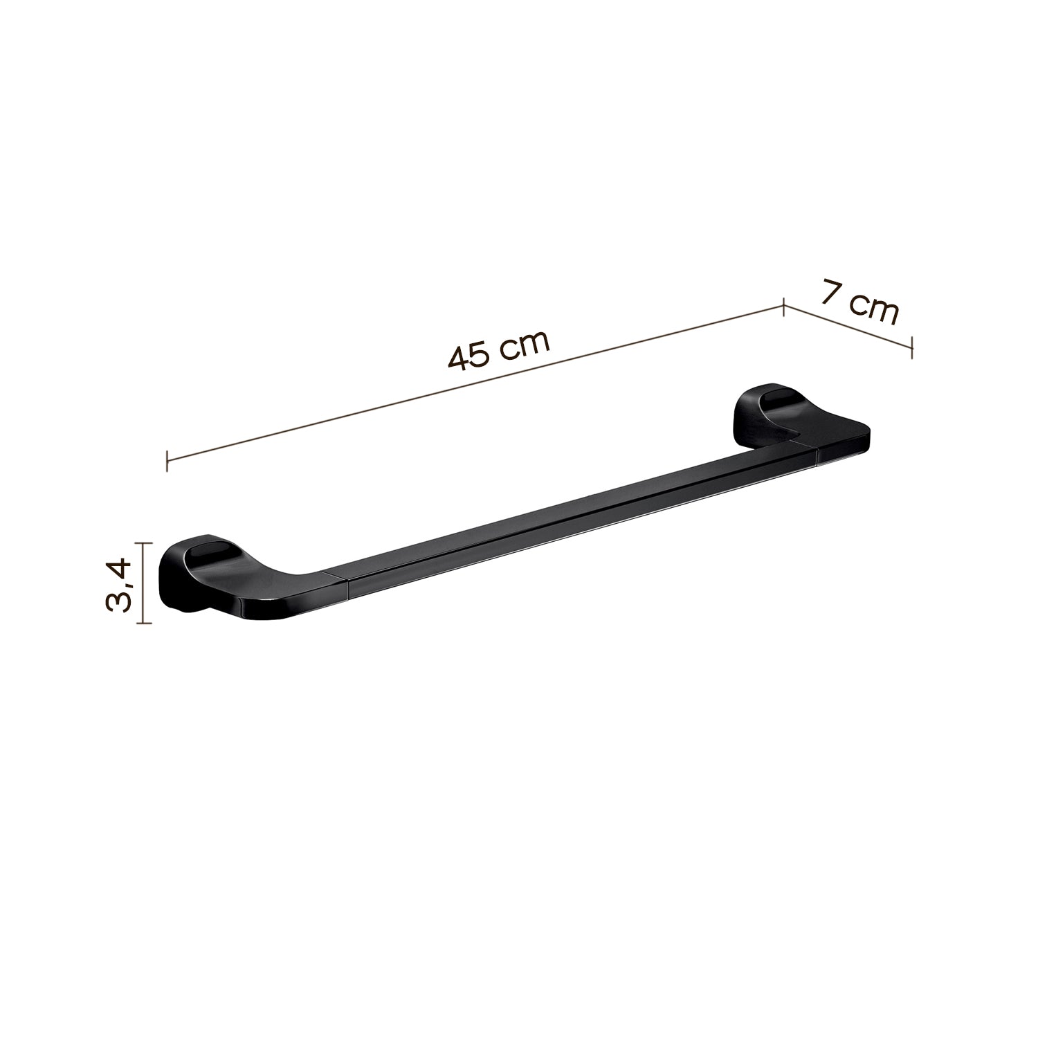 Porta asciugamani 45 cm in Acciaio Inox Gedy serie Stelvio - Nero Matt by CeramicStore | Lo specialista del tuo bagno