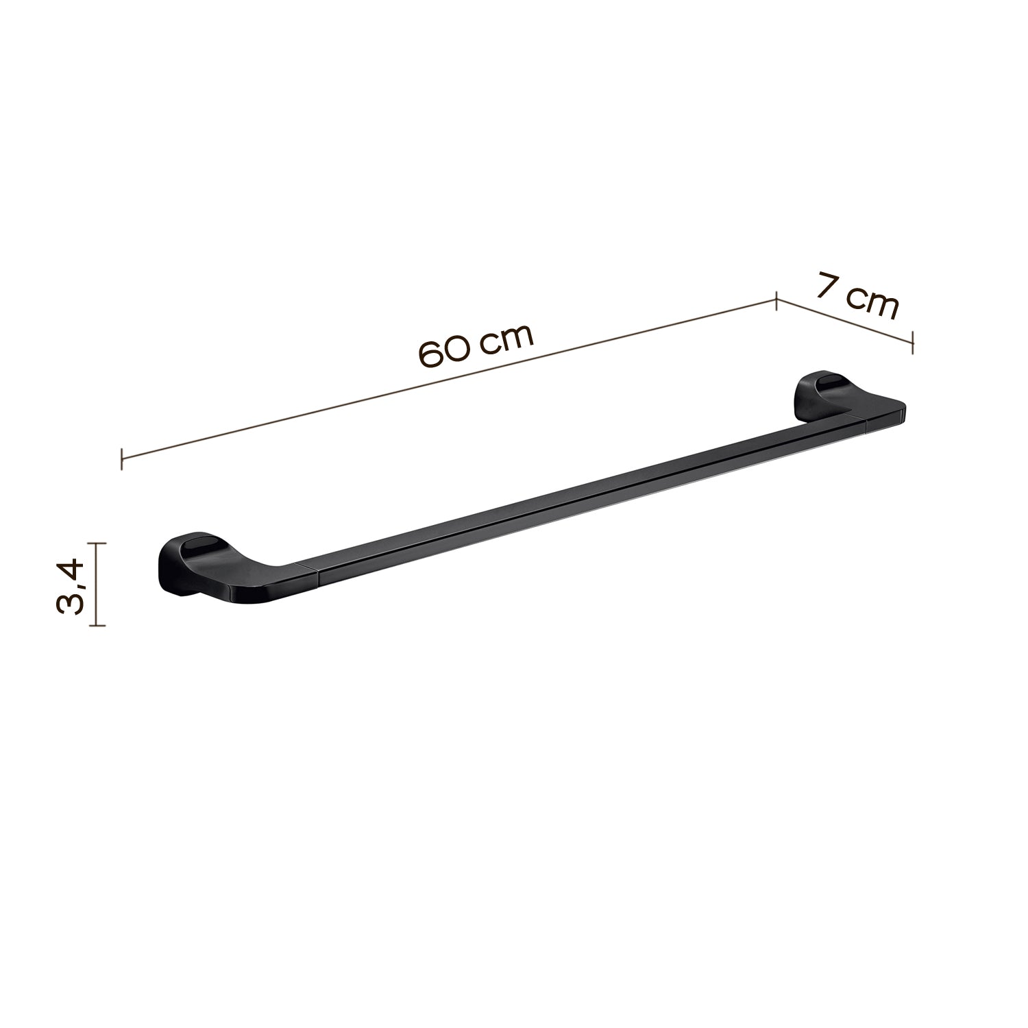 Porta asciugamani 60 cm in Acciaio Inox Gedy serie Stelvio - Nero Matt by CeramicStore | Lo specialista del tuo bagno