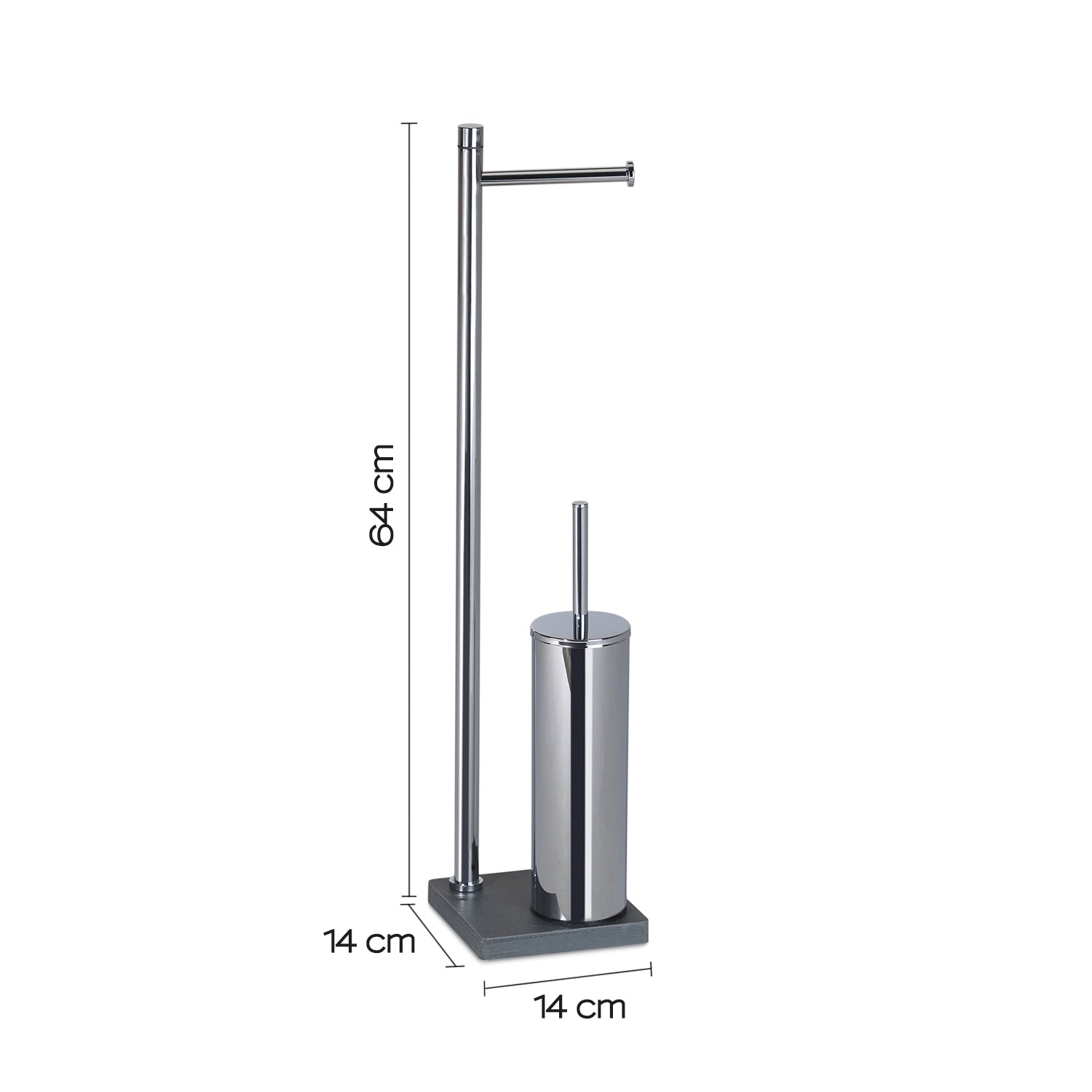 Piantana in Acciaio Inox con portarotolo e scopino Gedy serie Trilly - Grigio
