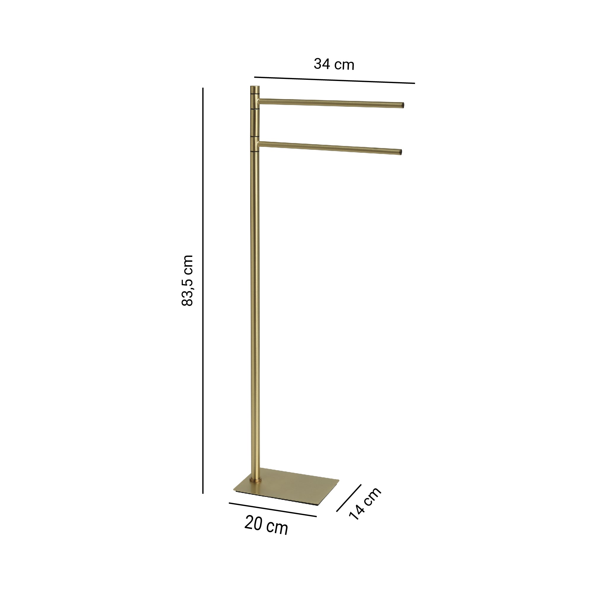 Piantana portasciugamani in Acciaio Inox Gedy serie Trilly - Oro Spazzolato