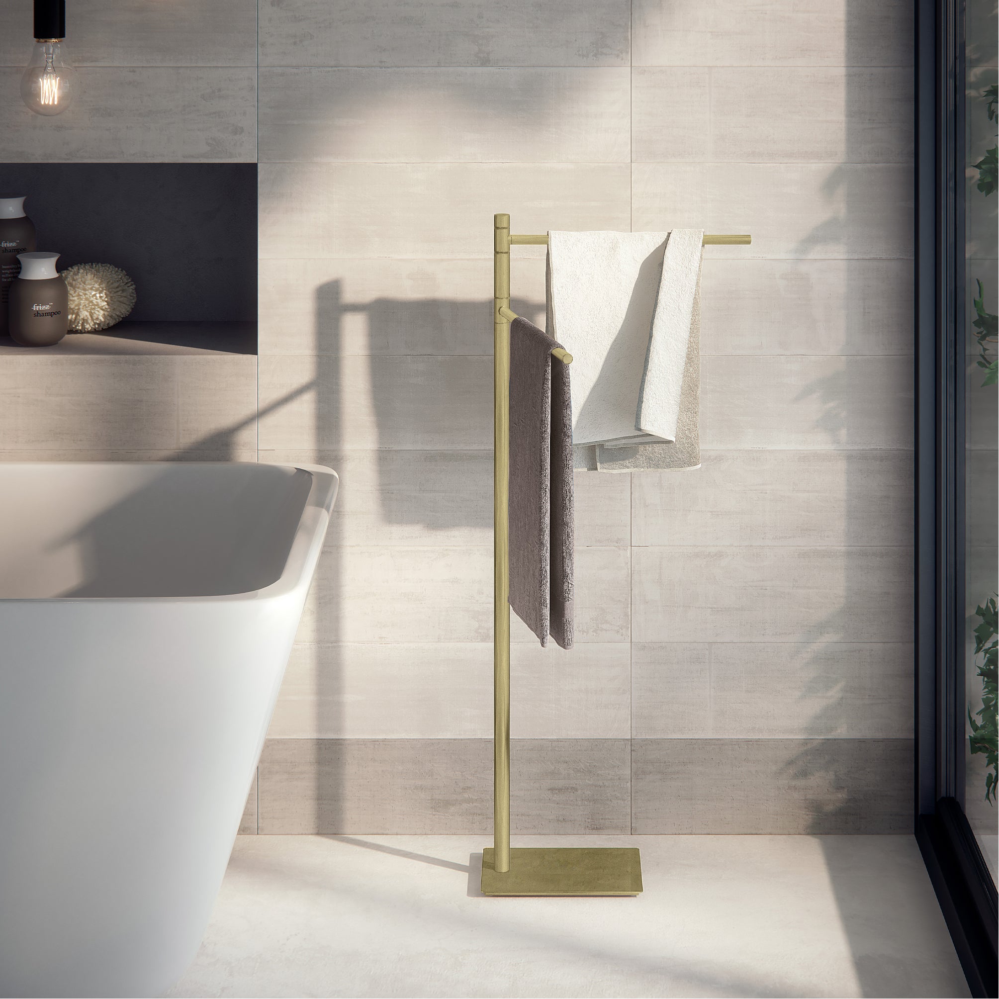 Piantana portasciugamani in Acciaio Inox Gedy serie Trilly - Oro Spazzolato